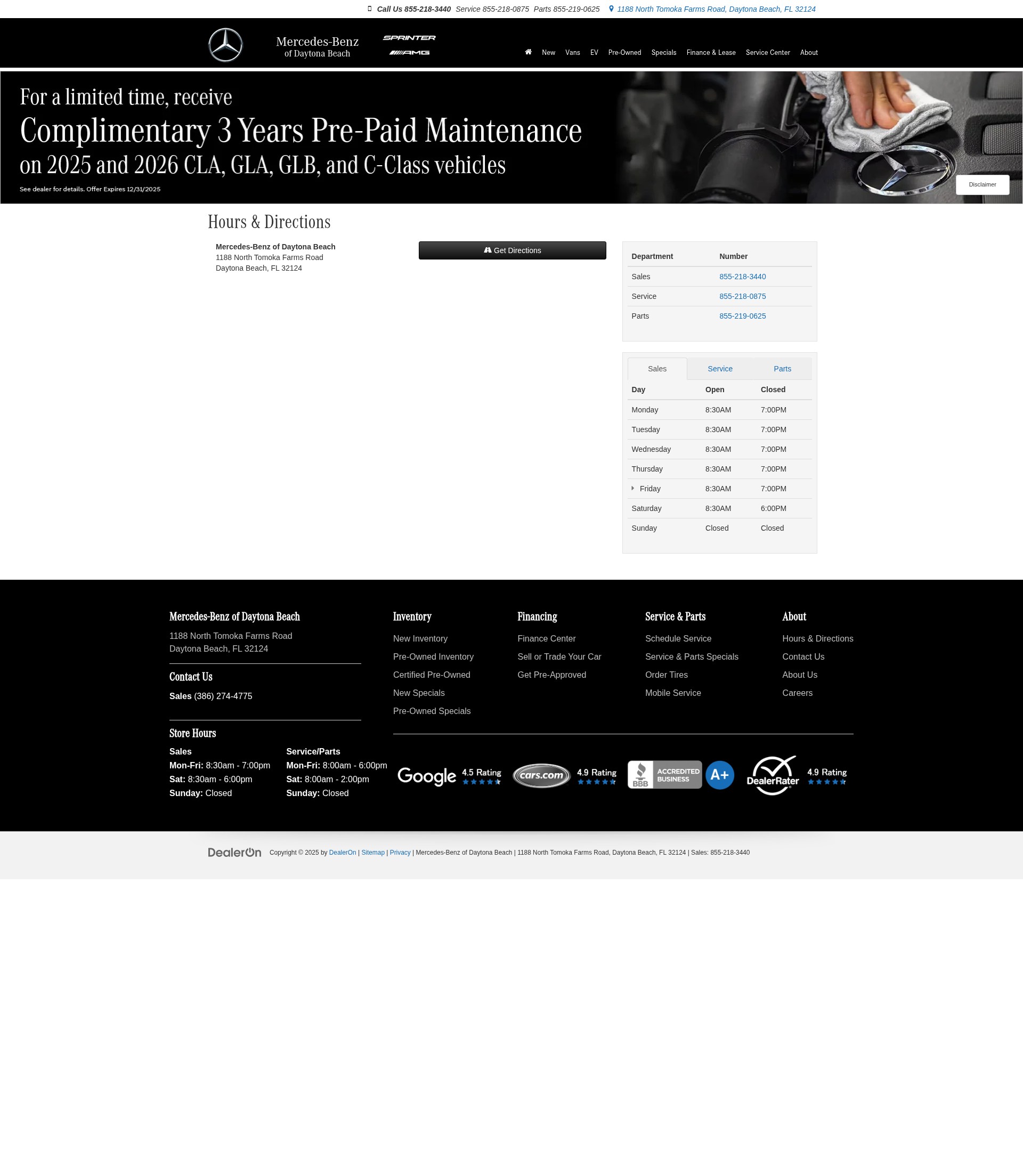 Screenshot of daytonamercedes.com