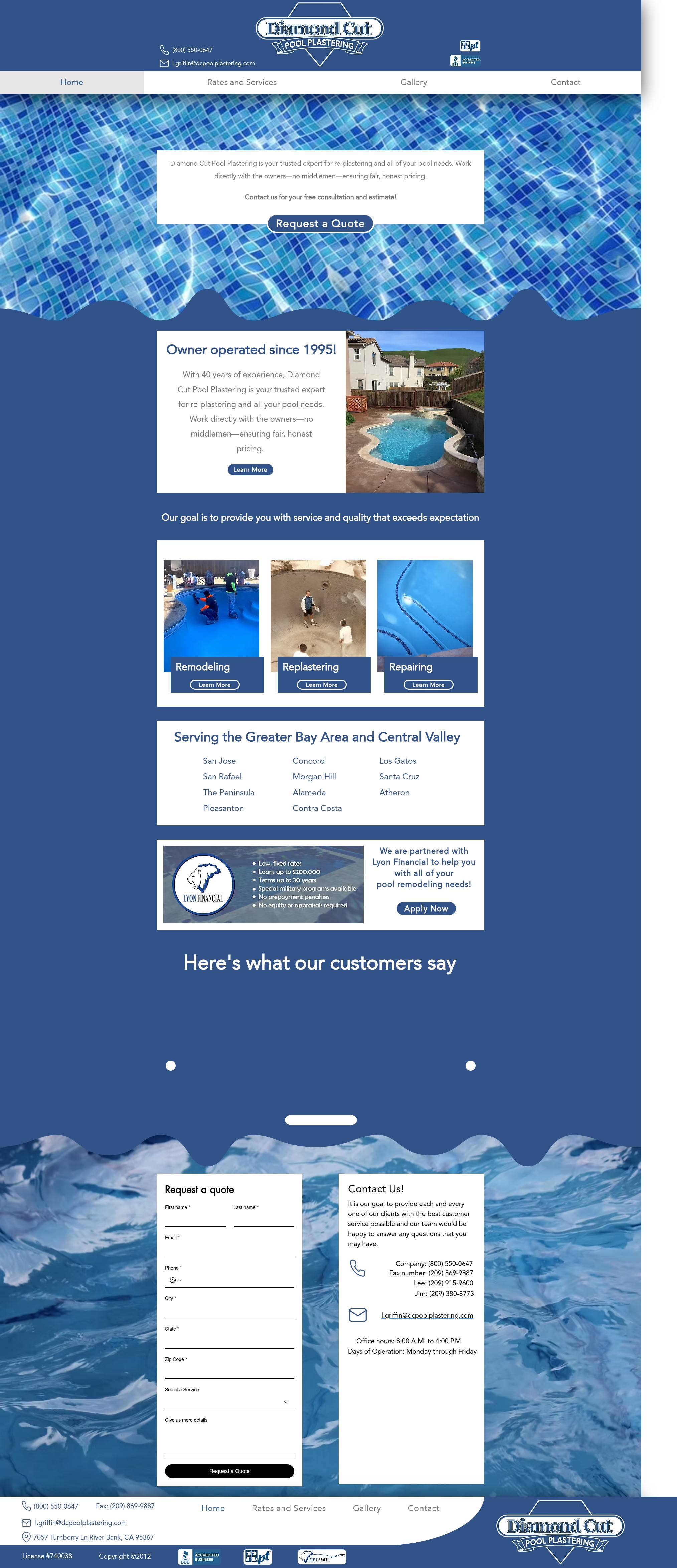Screenshot of dcpoolplastering.com