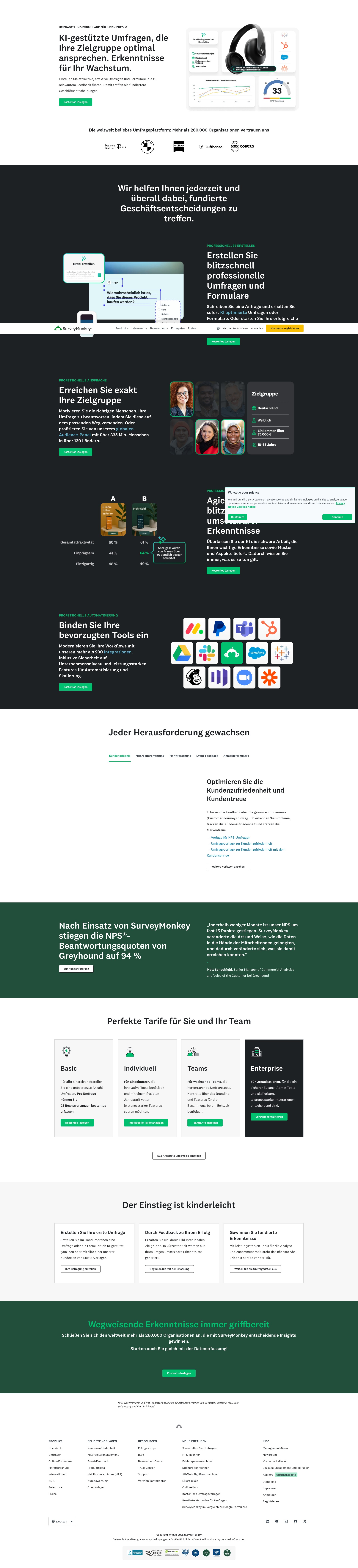 Screenshot of de.surveymonkey.com