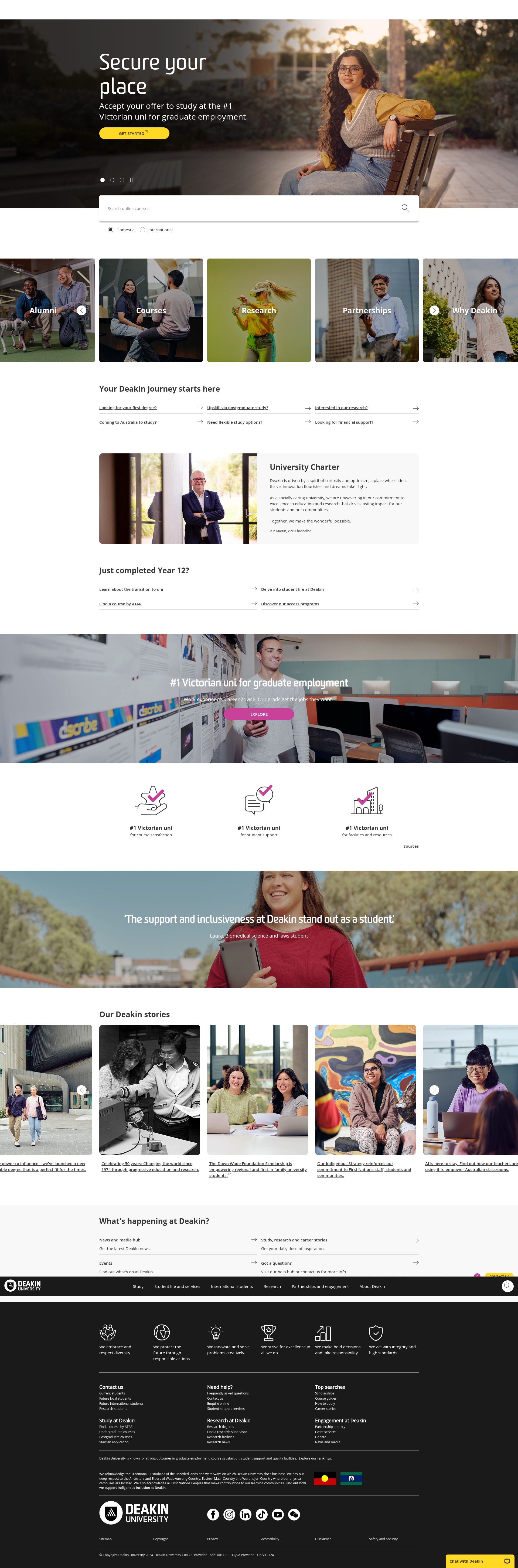 Screenshot of deakin.edu.au