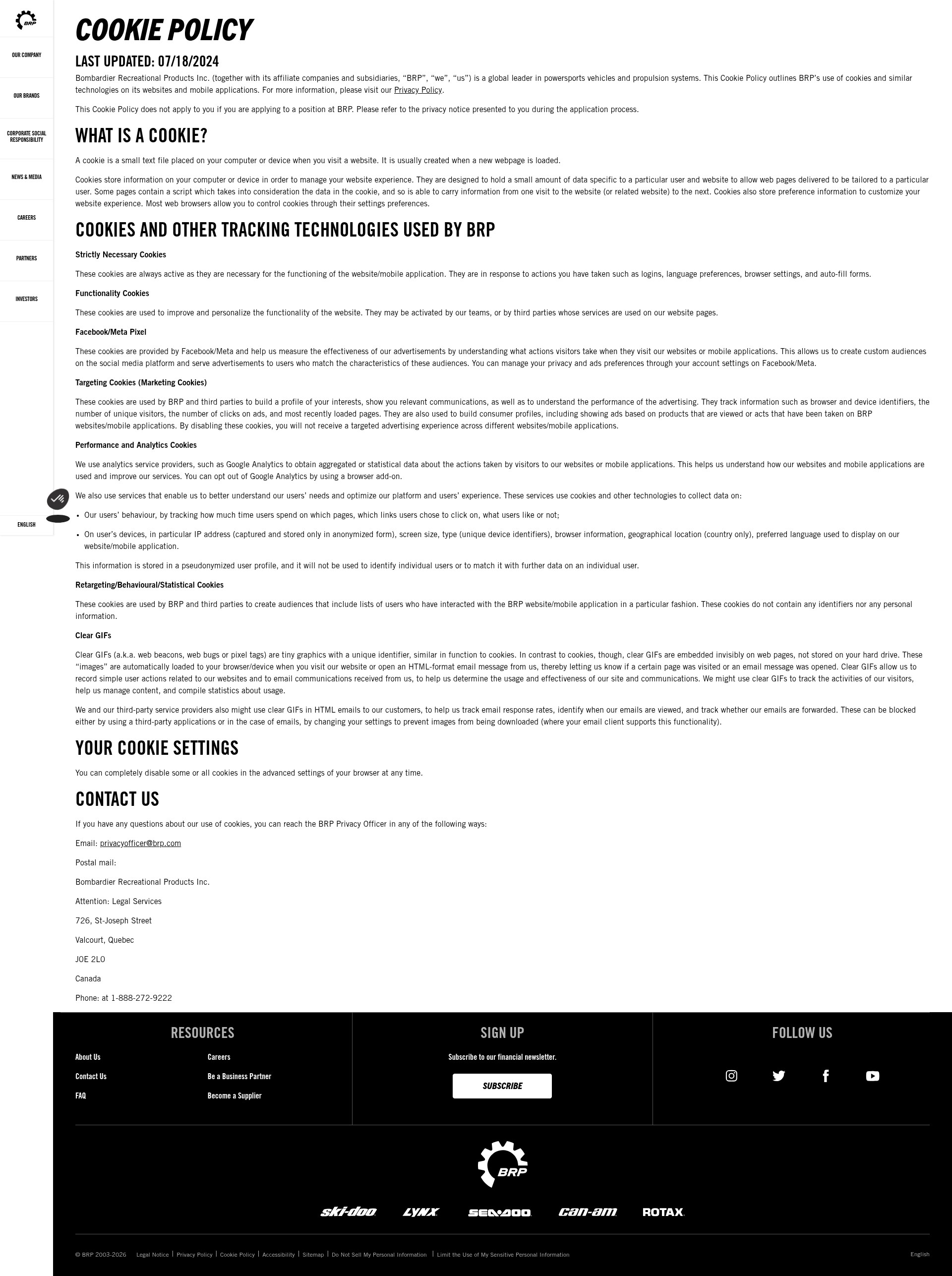 Screenshot of dealers.brp.com
