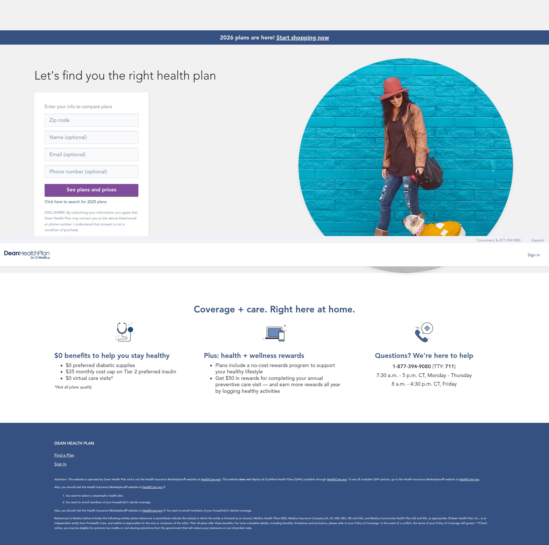 Screenshot of dean.healthsherpa.com