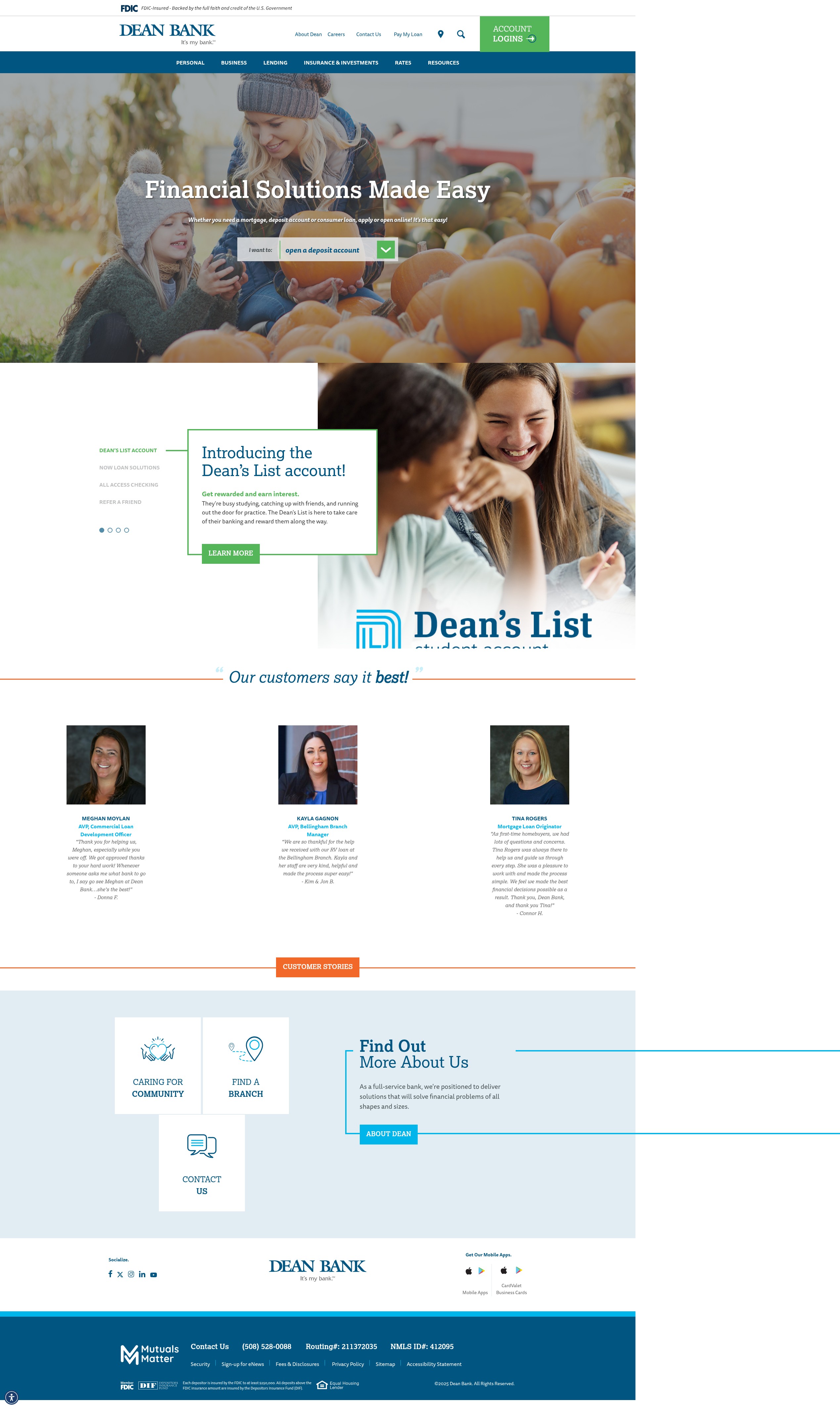 Screenshot of deanbank.com