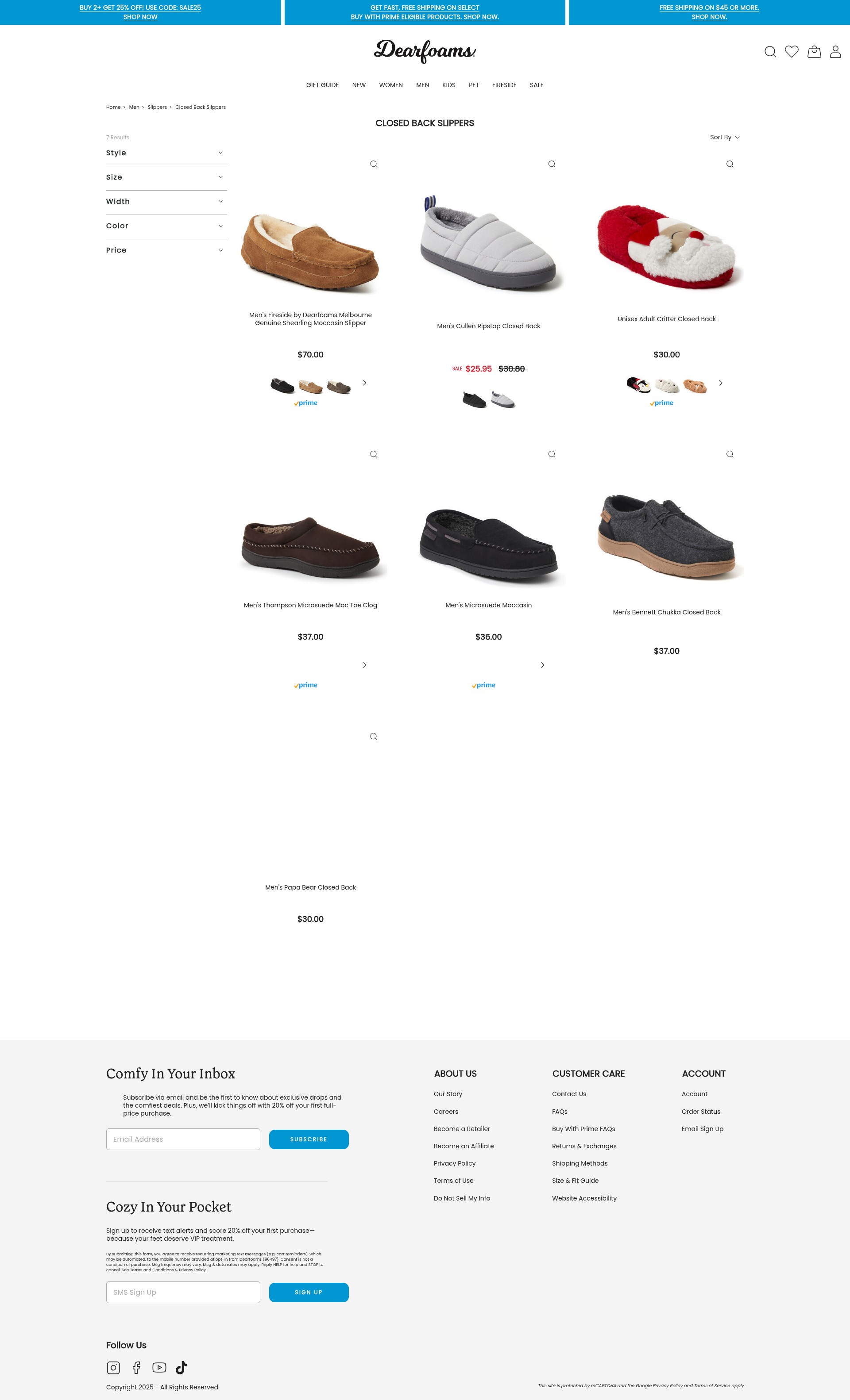 Screenshot of dearfoams.com