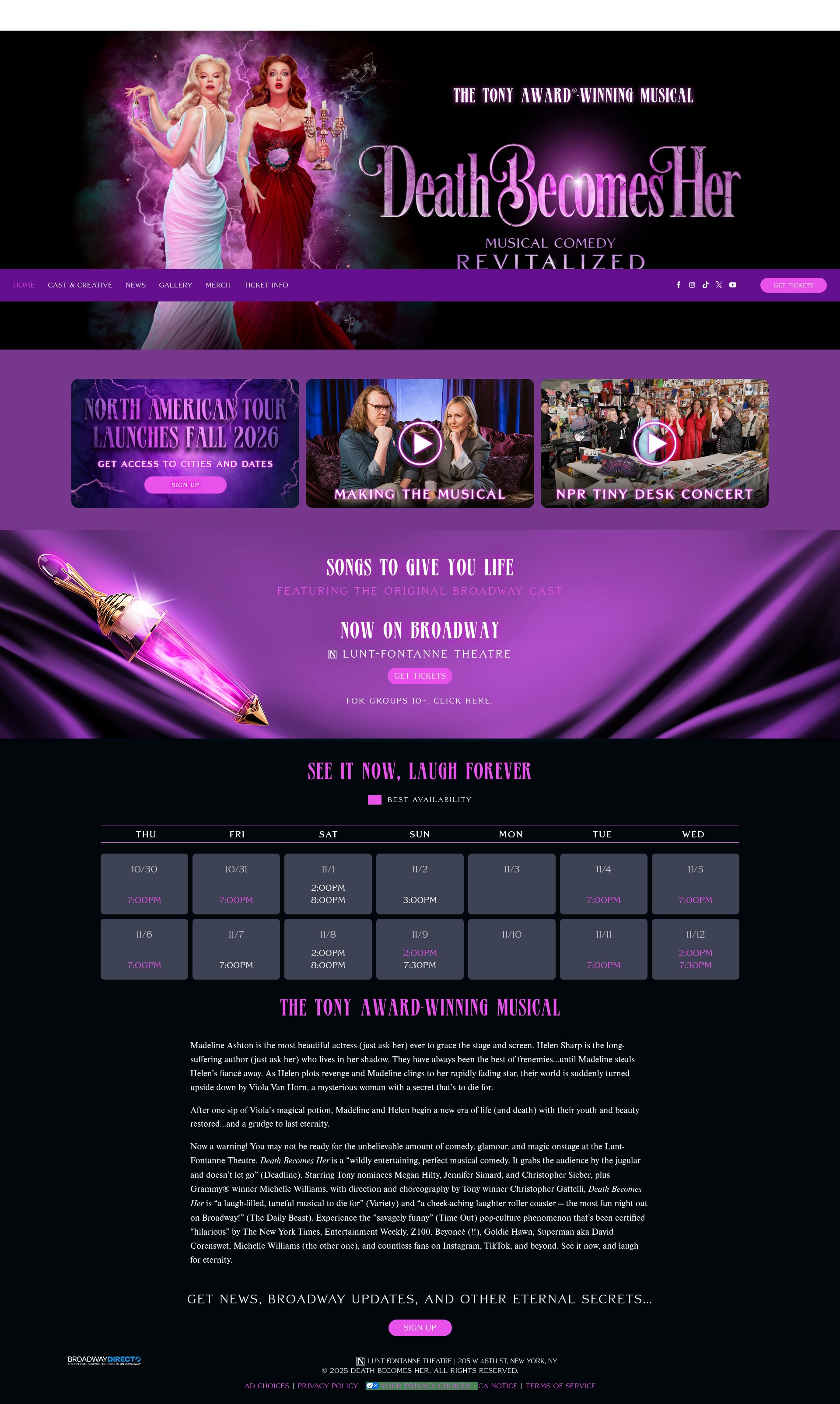Screenshot of deathbecomesher.com
