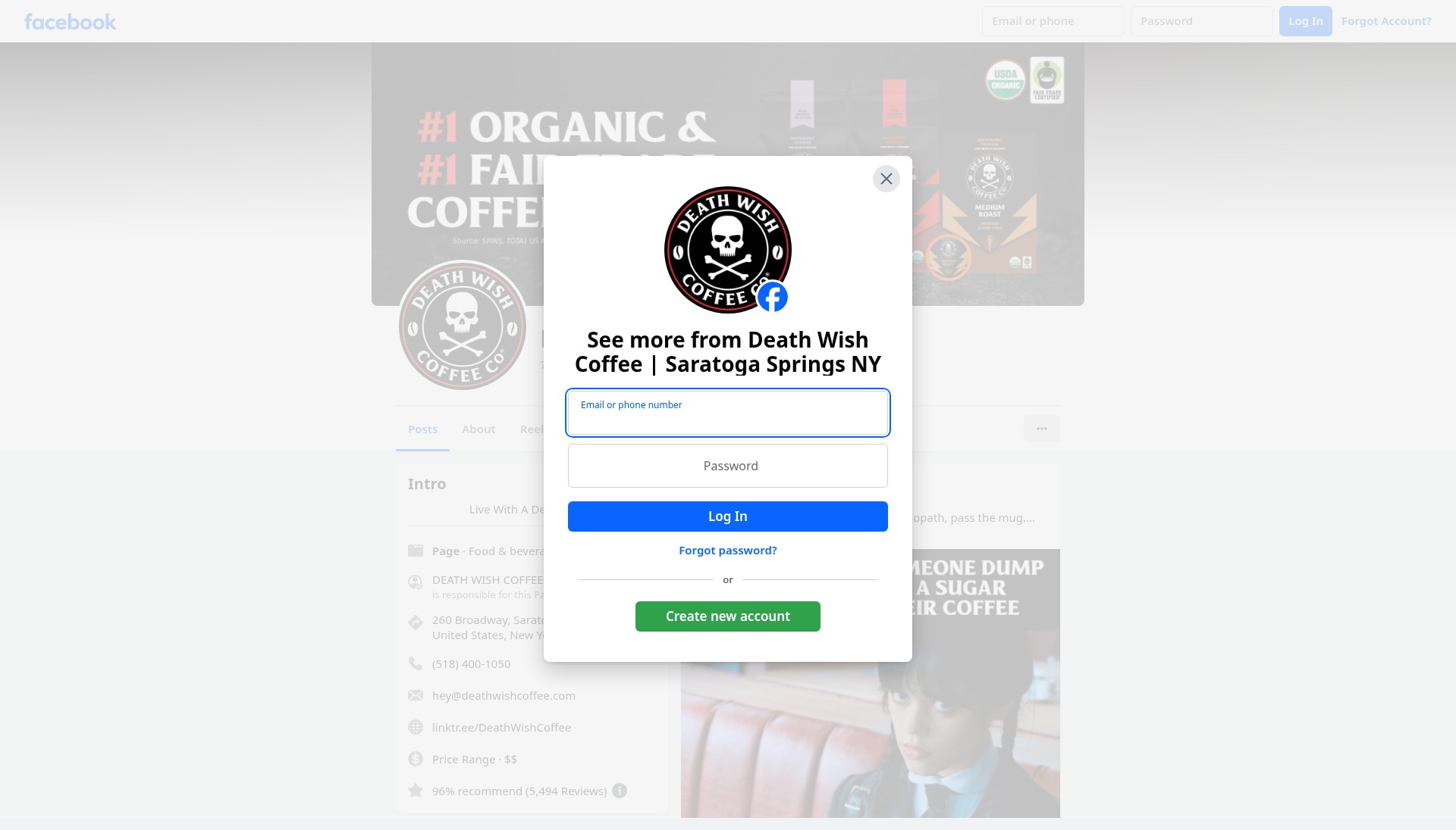 Screenshot of deathwishcoffee.com