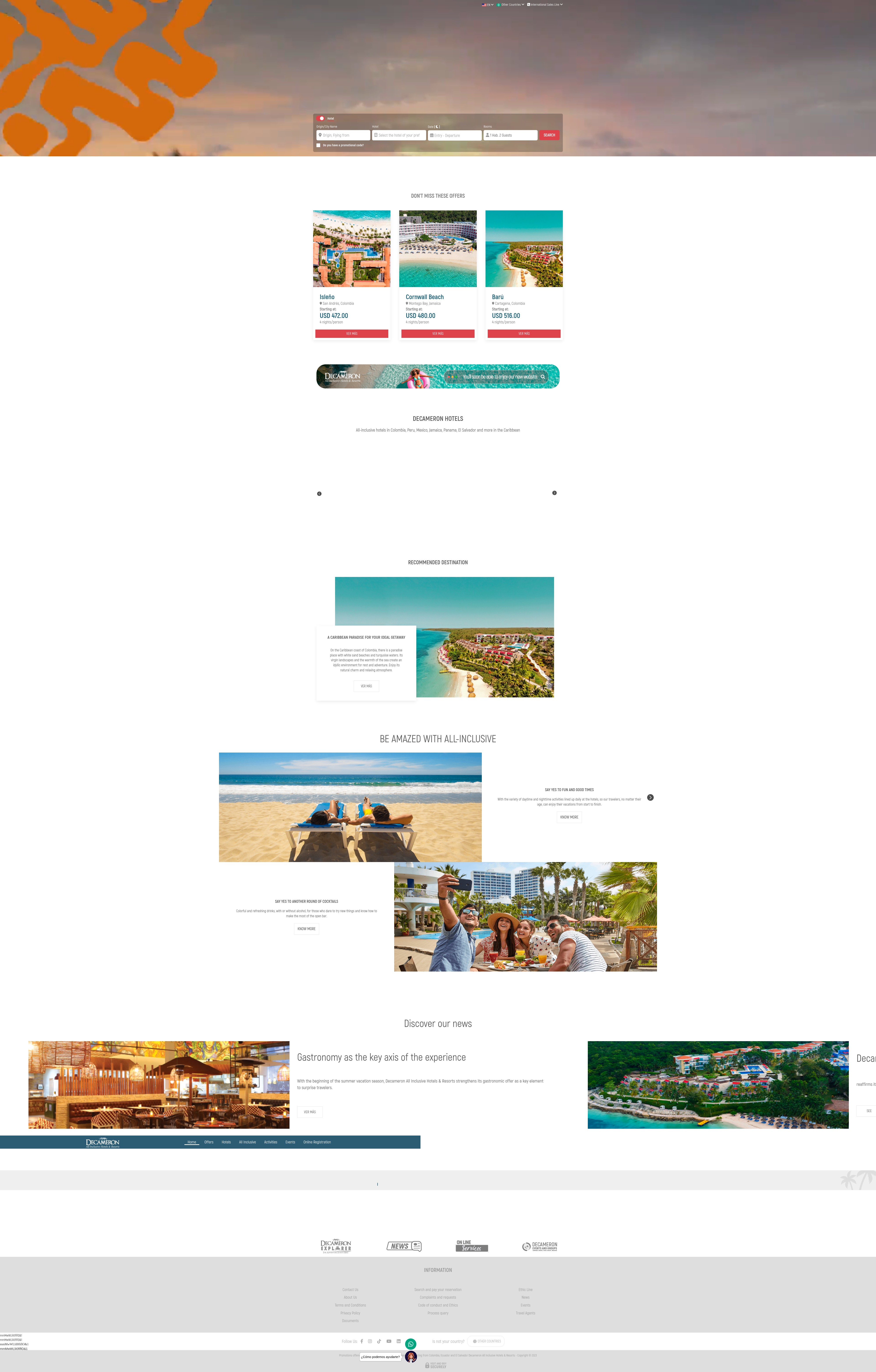 Screenshot of decameron.com