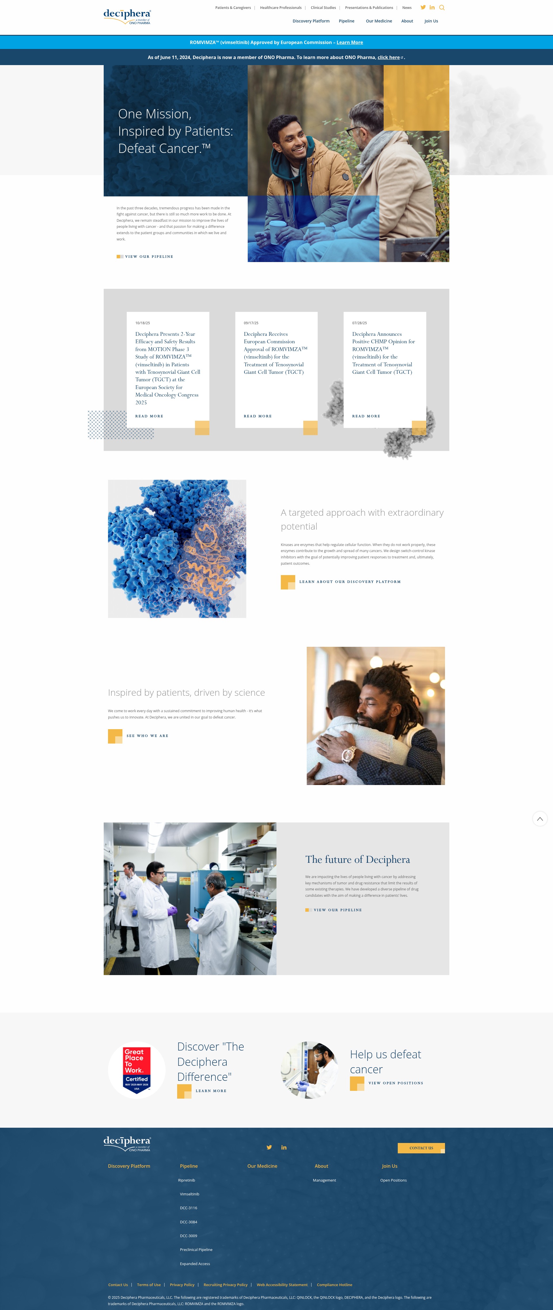Screenshot of deciphera.com