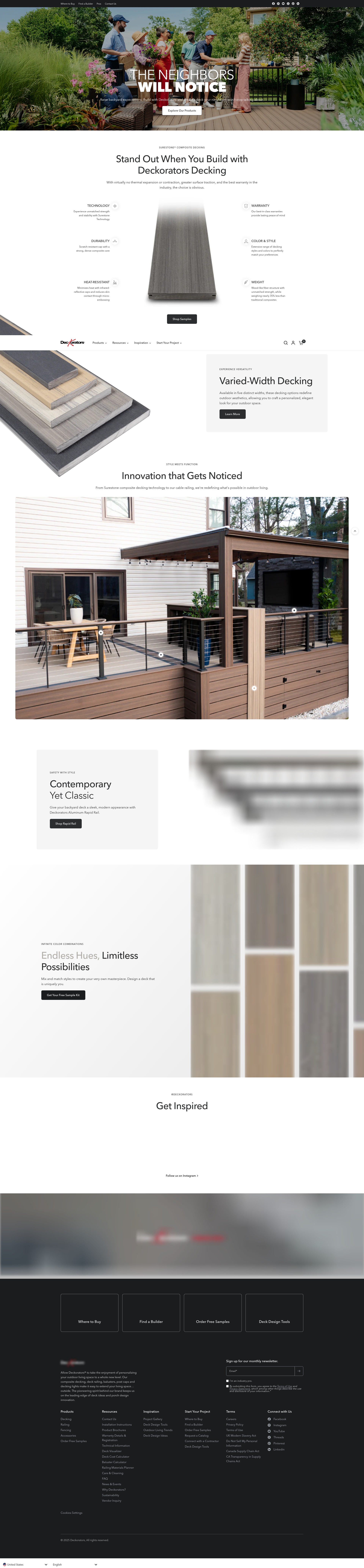 Screenshot of deckorators.com