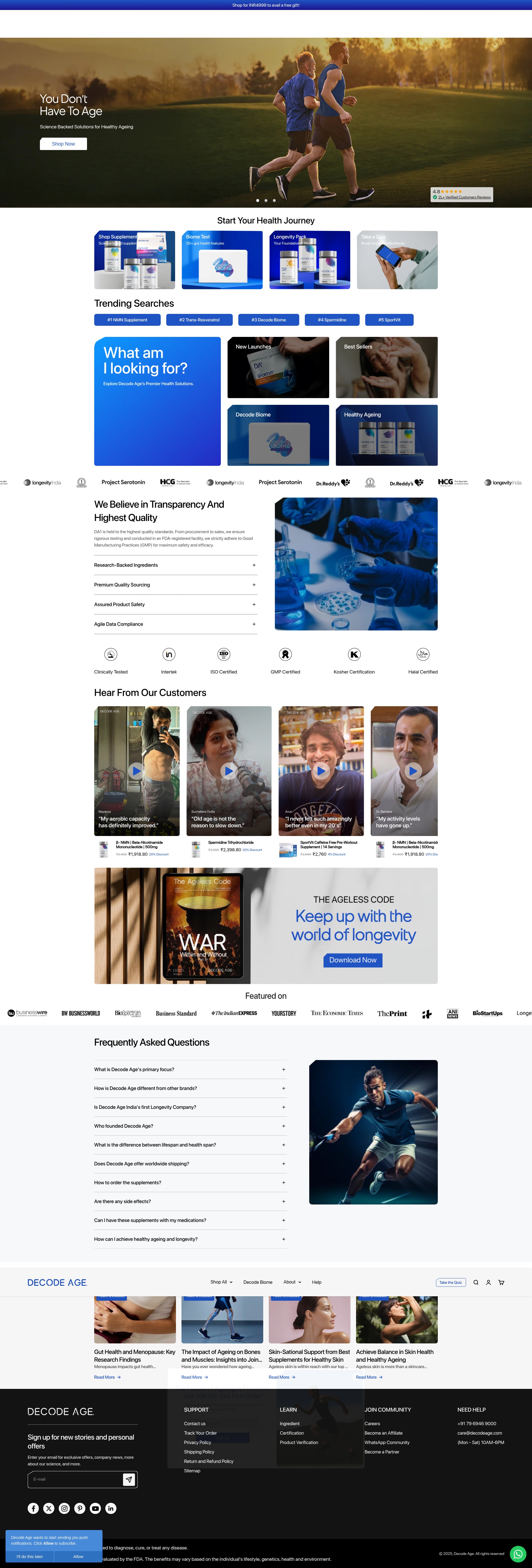 Screenshot of decodeage.com