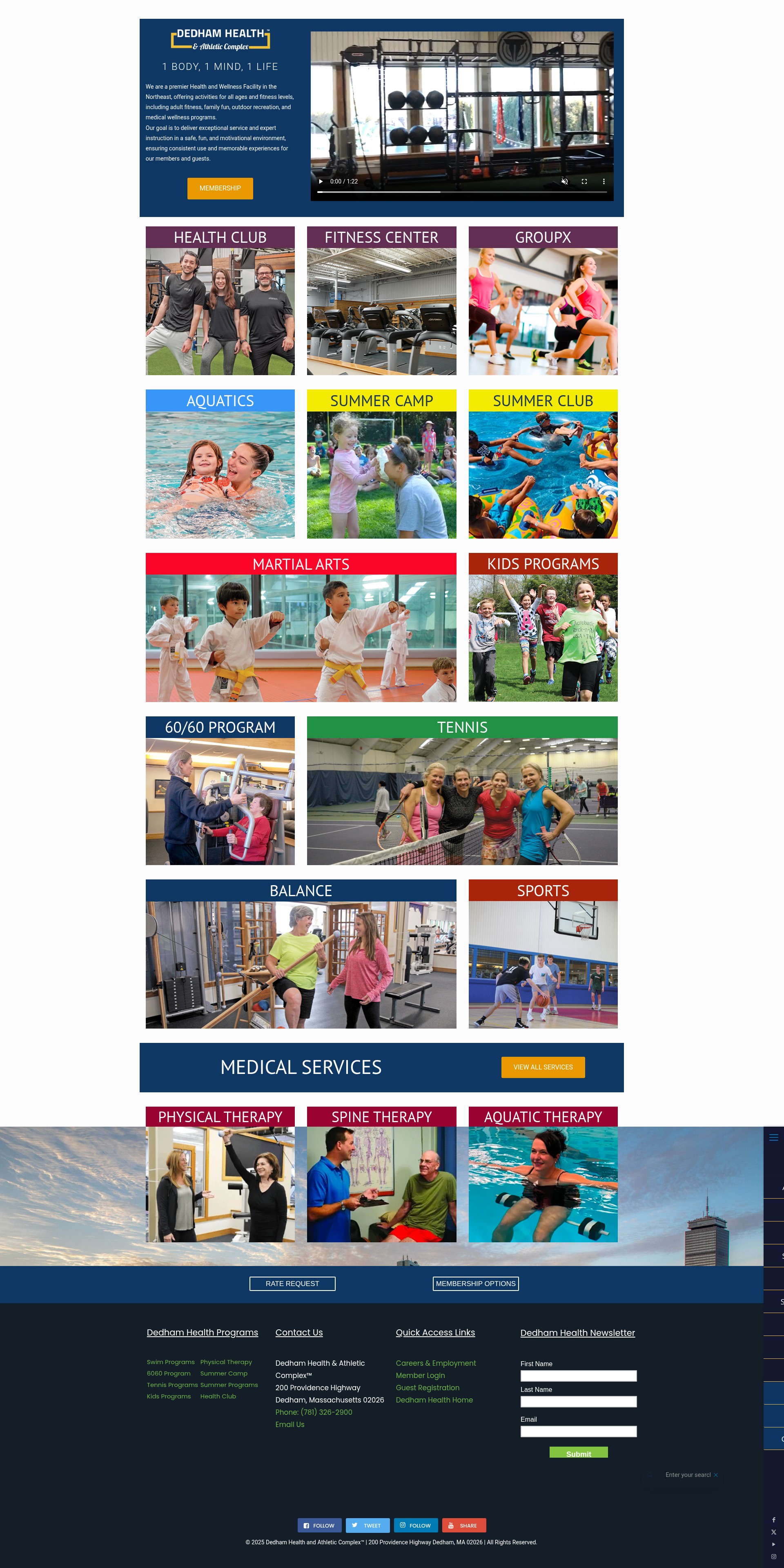Screenshot of dedhamhealth.com