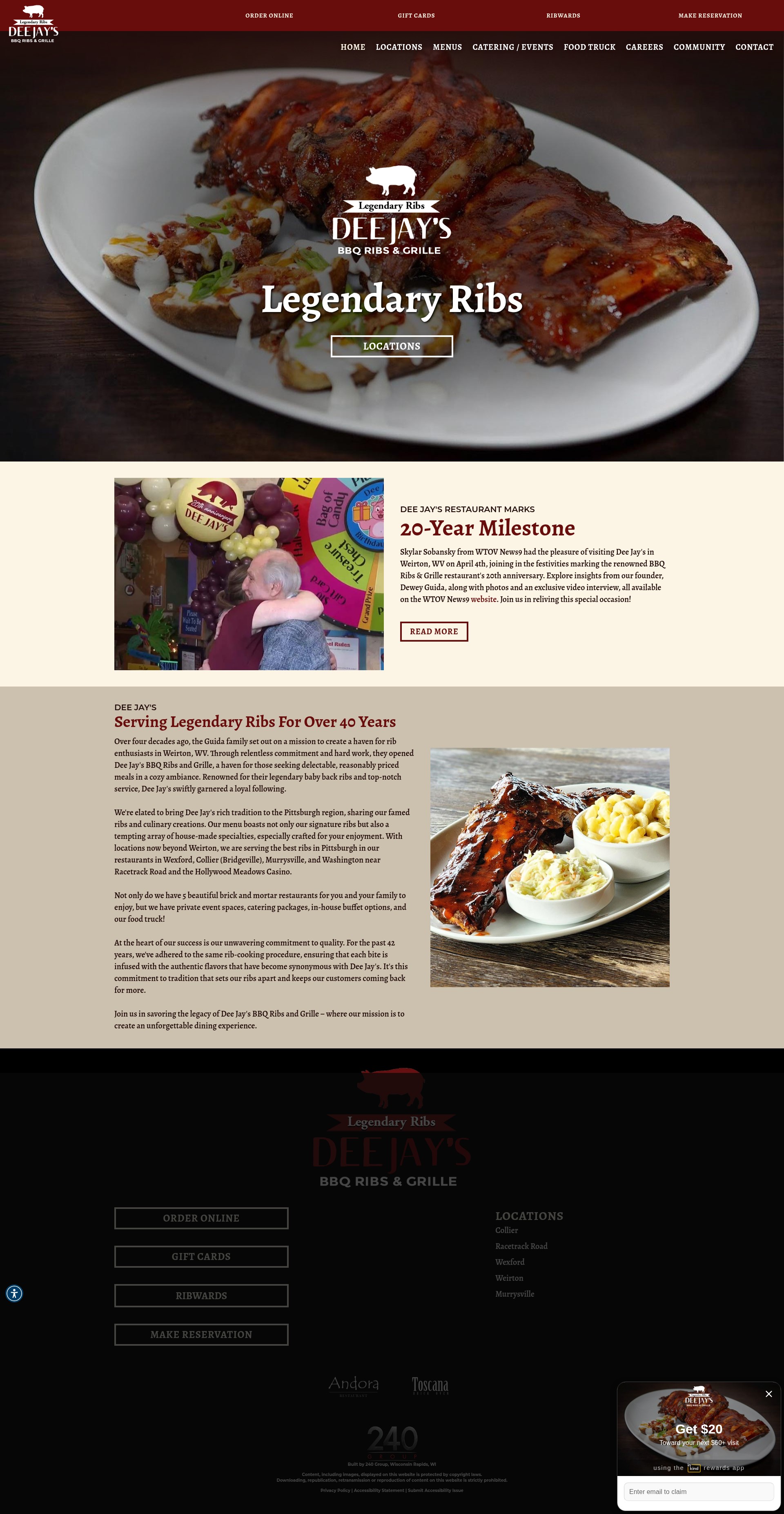 Screenshot of deejaysfamousribs.com