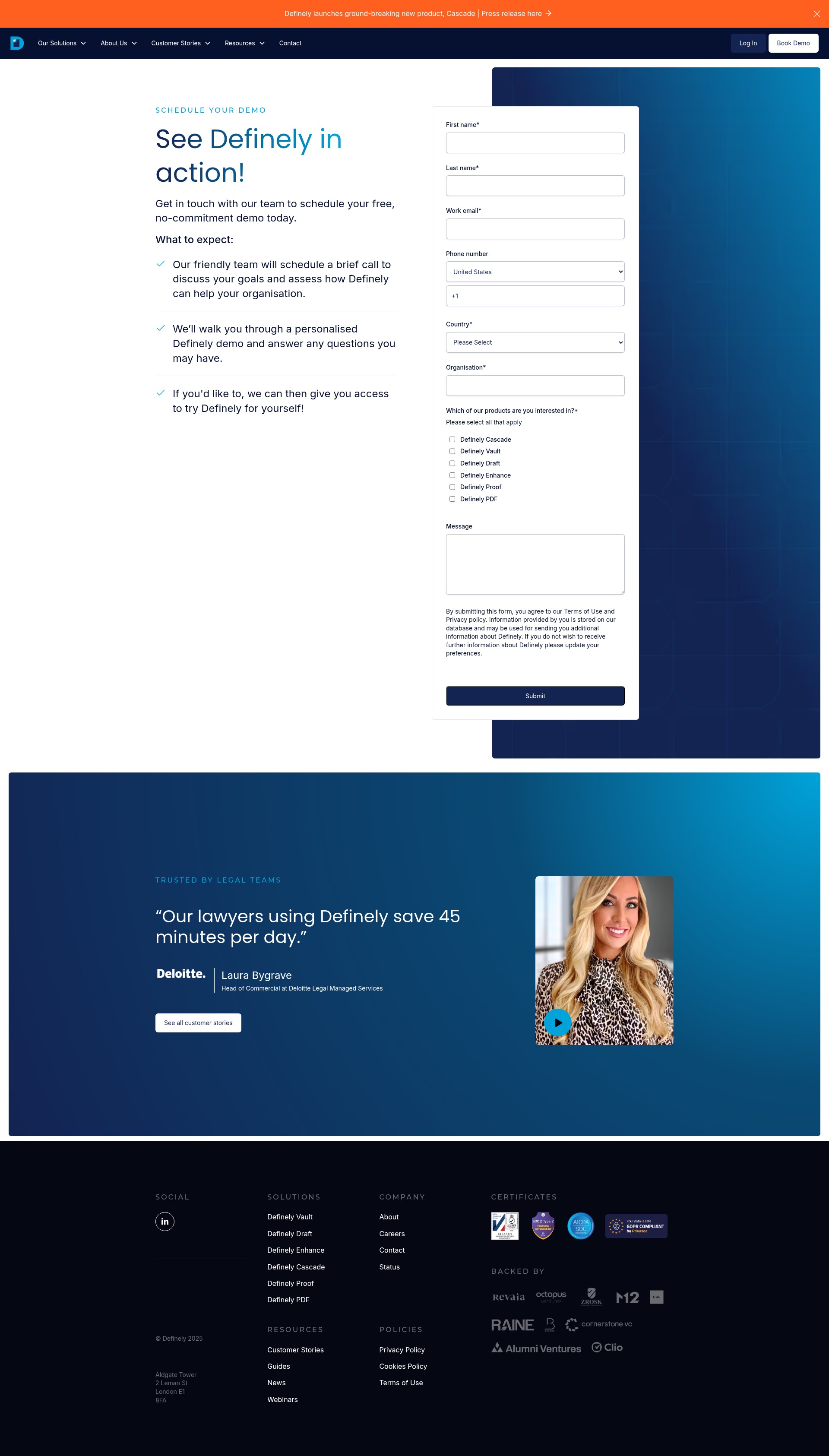 Screenshot of definely.com