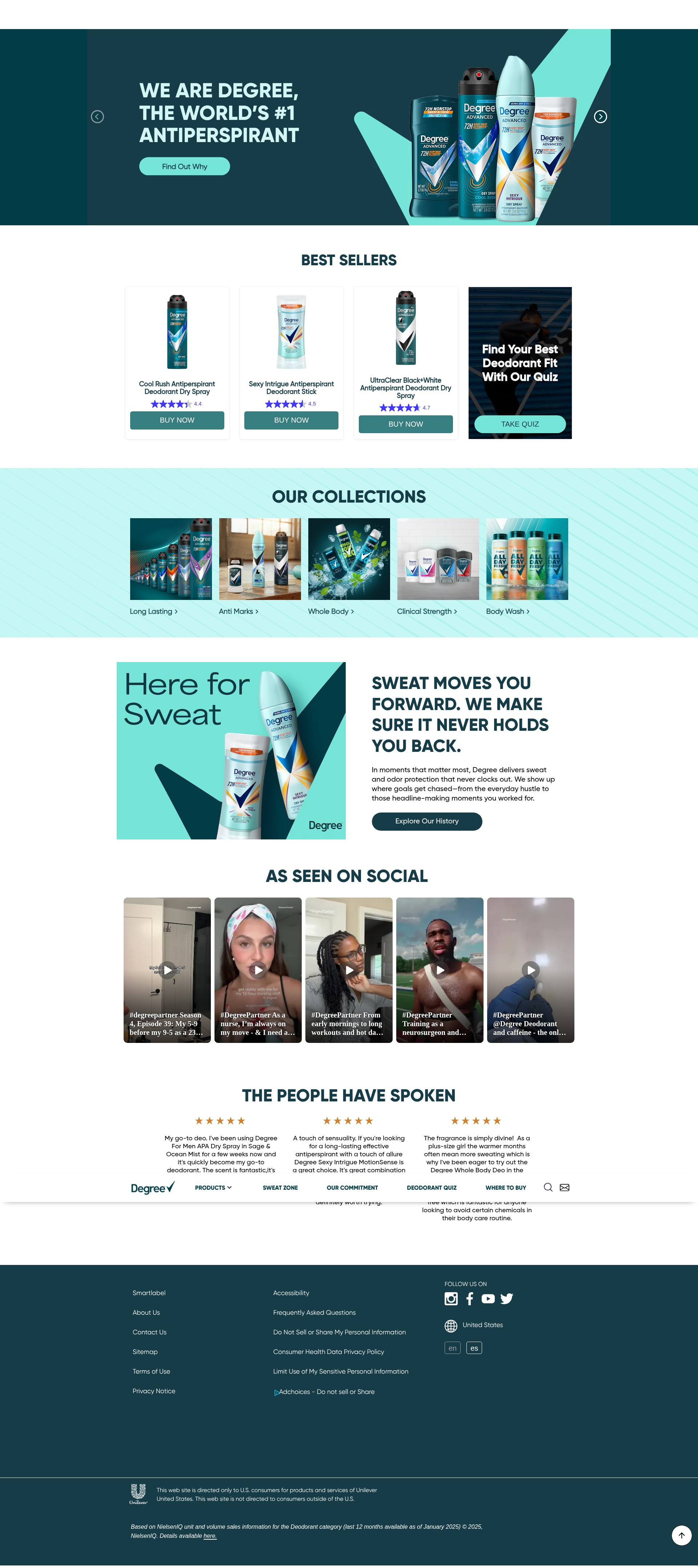 Screenshot of degreedeodorant.com