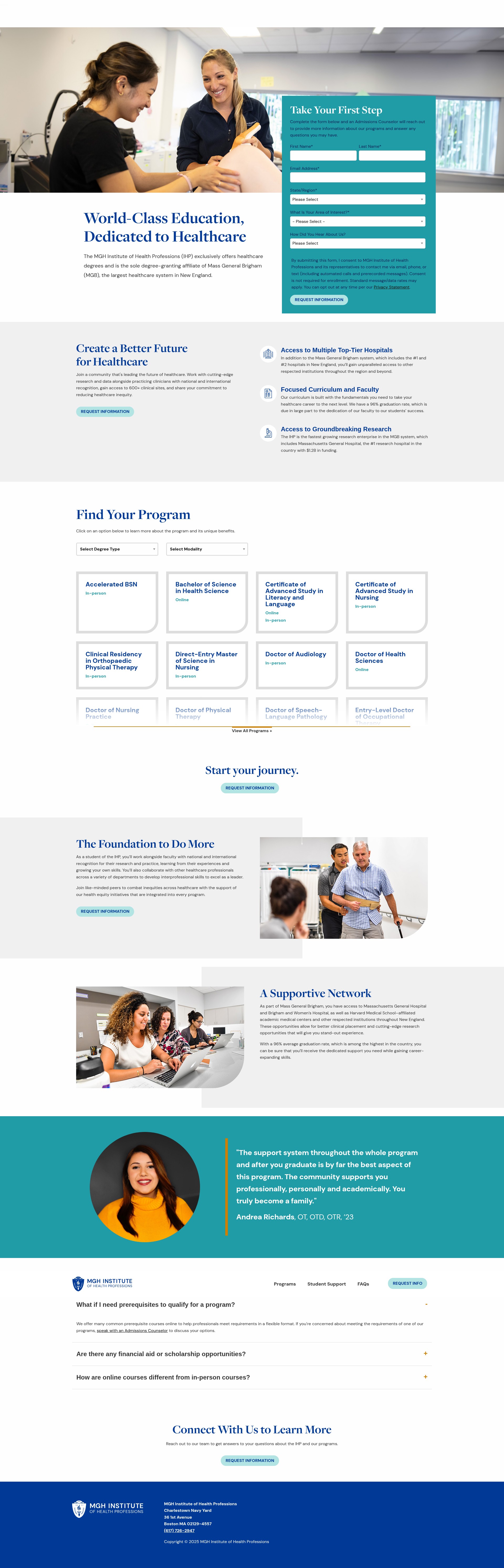 Screenshot of degrees.mghihp.edu