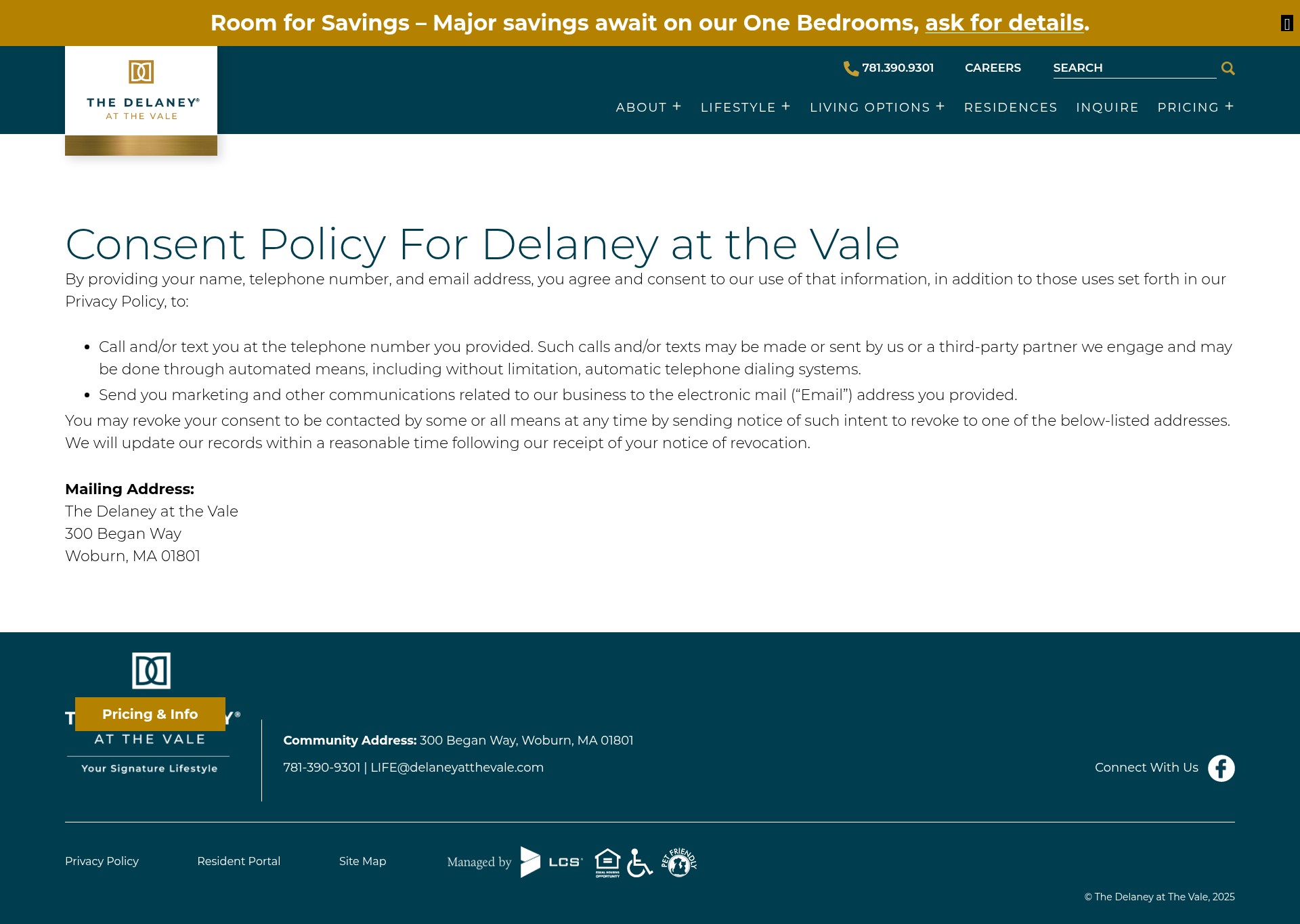 Screenshot of delaneyatthevale.com