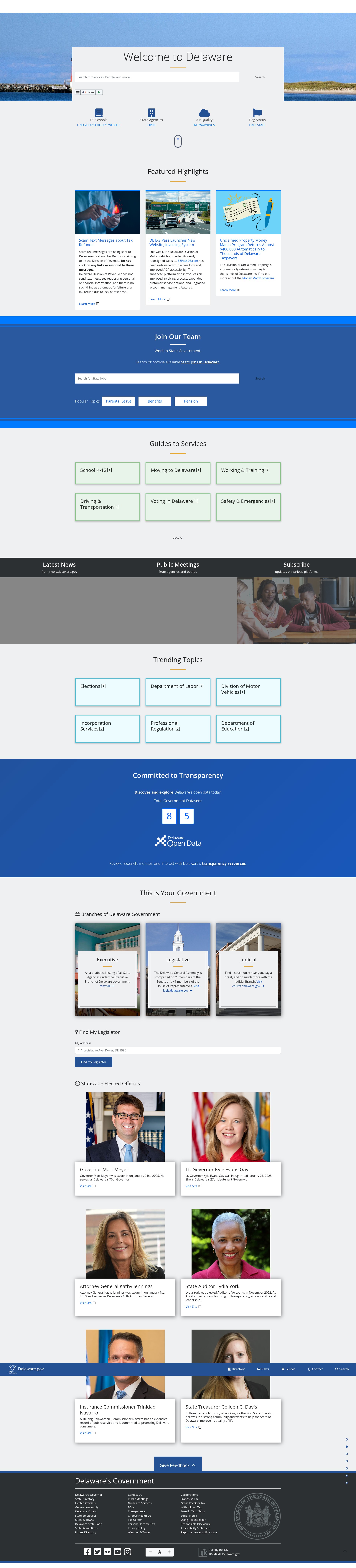 Screenshot of delaware.gov