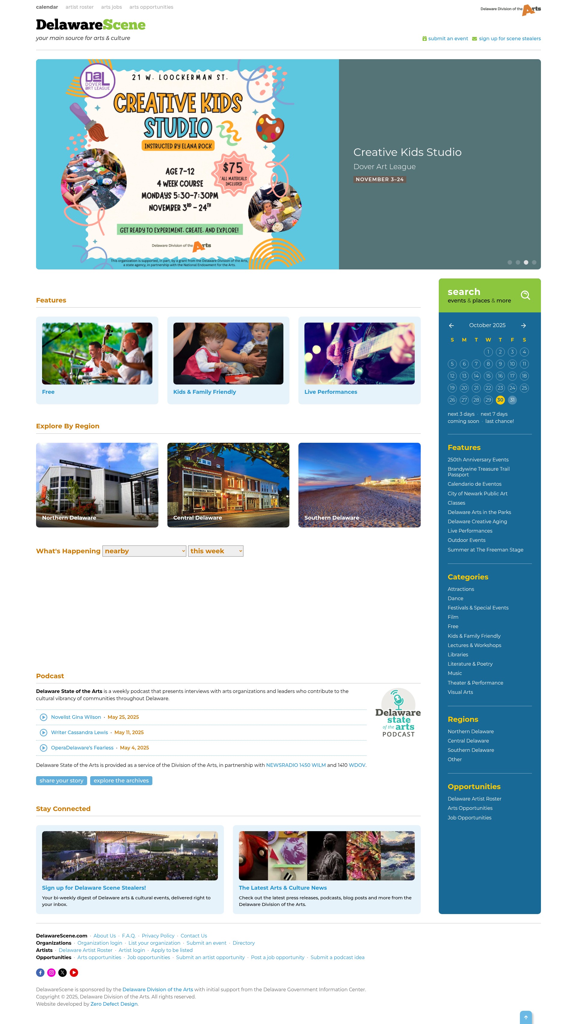 Screenshot of delawarescene.com