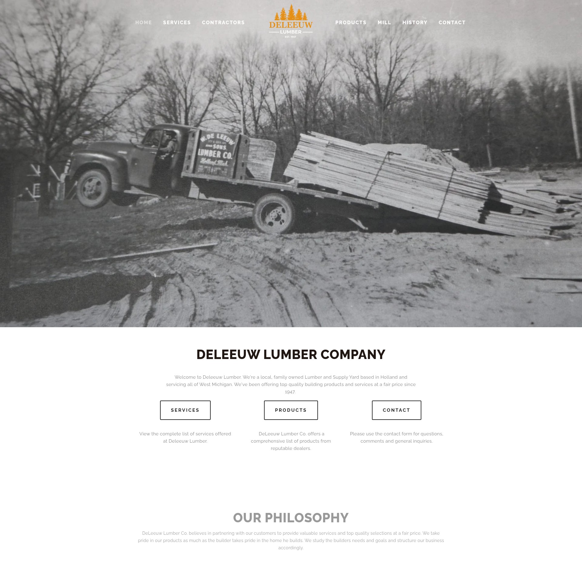 Screenshot of deleeuwlumber.com