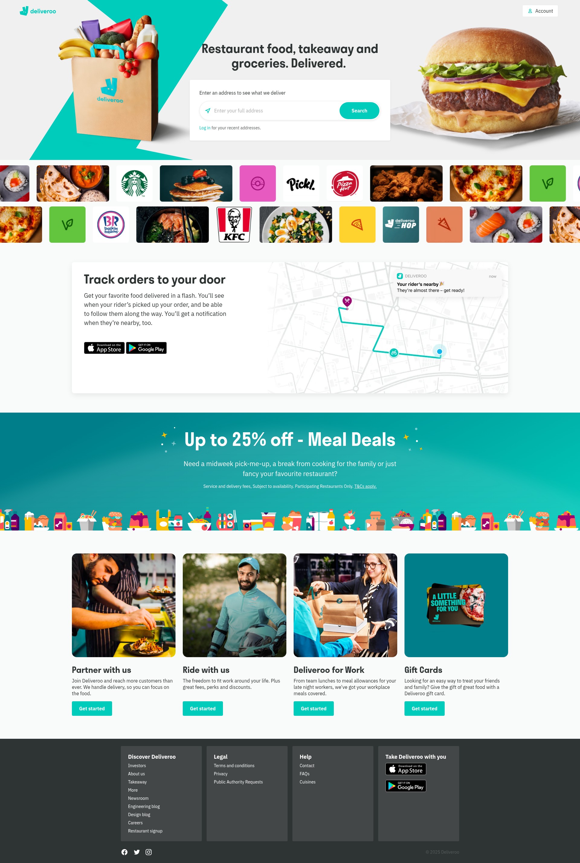 Screenshot of deliveroo.ae