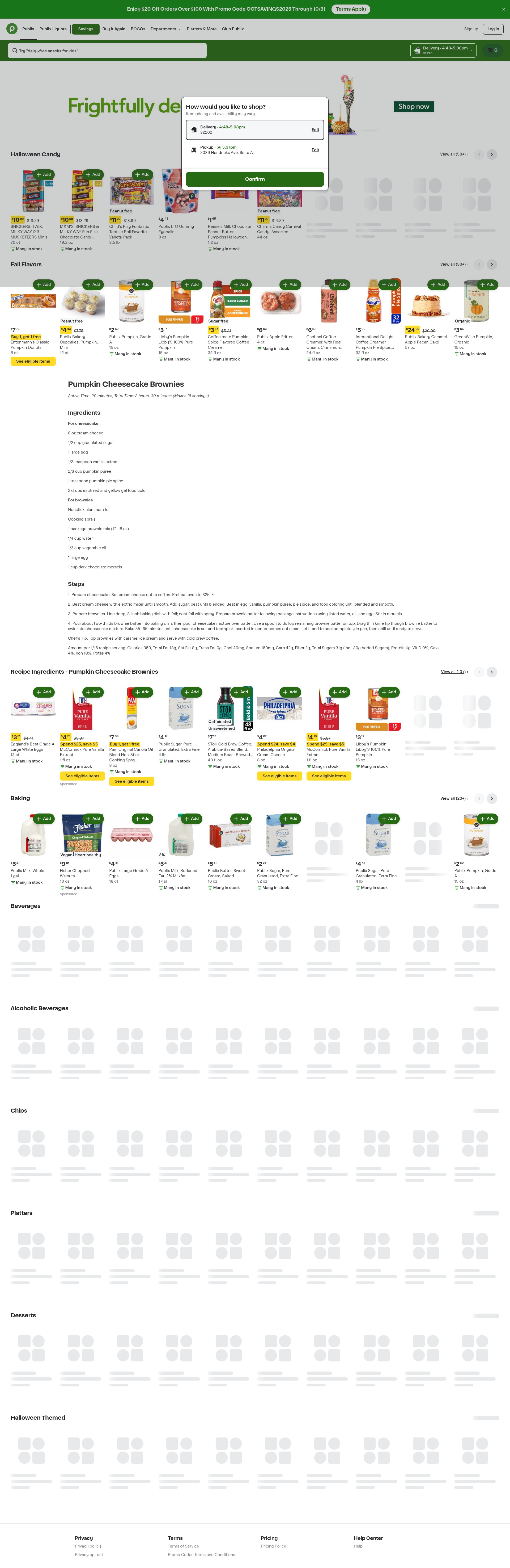 Screenshot of delivery.publix.com