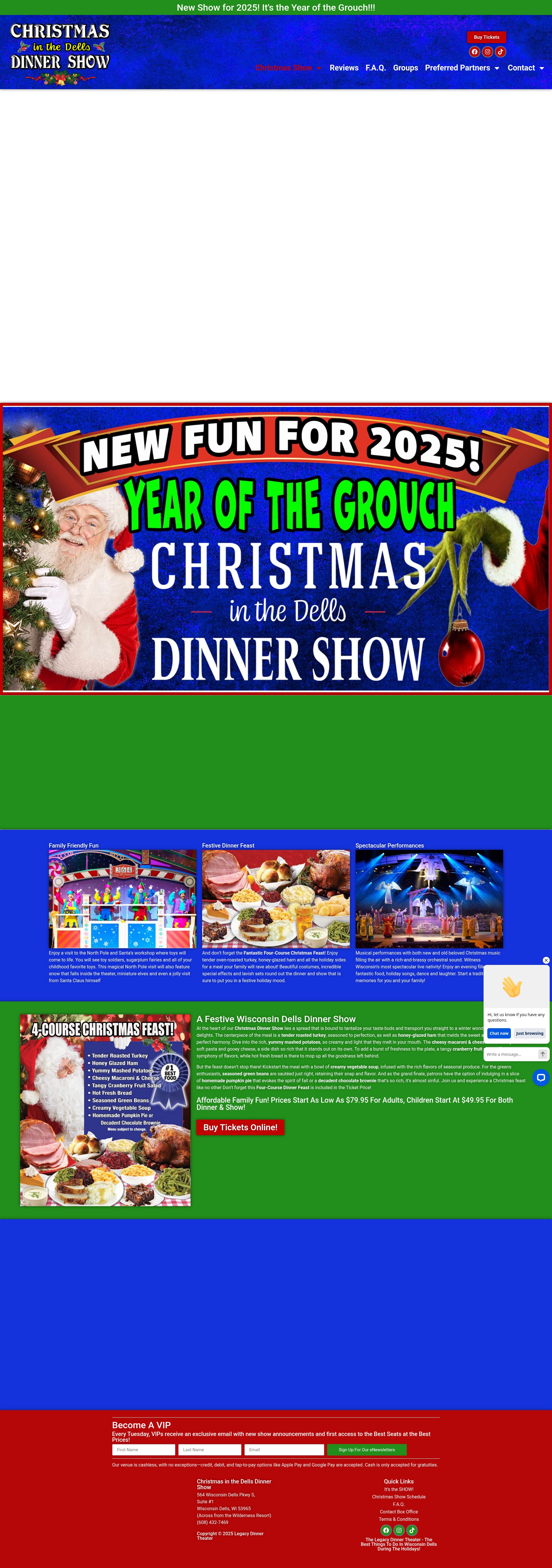 Screenshot of dellschristmasdinnershow.com