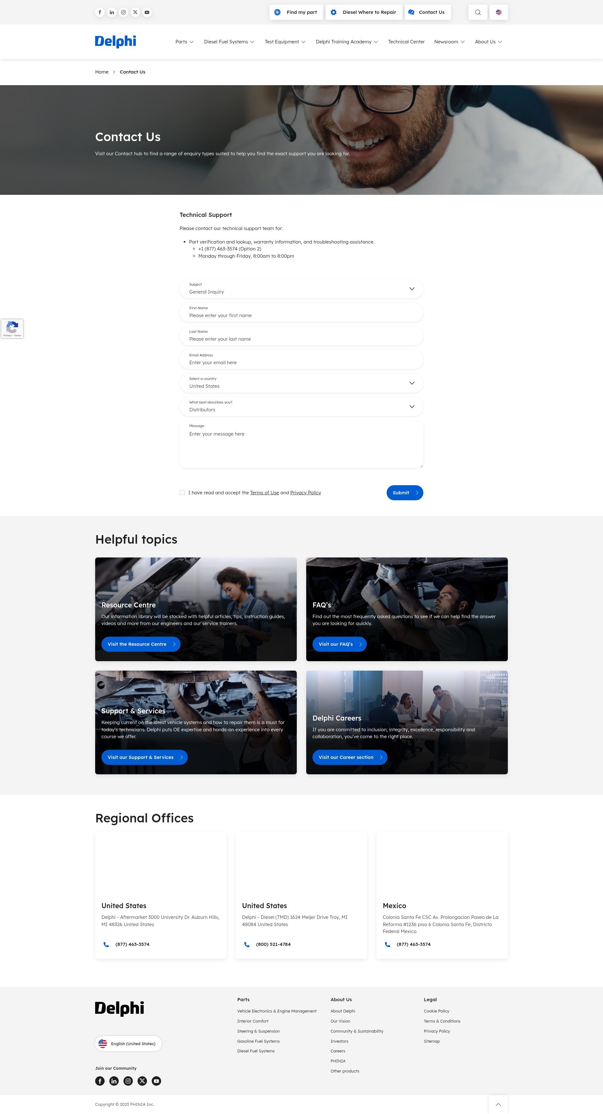 Screenshot of delphiautoparts.com