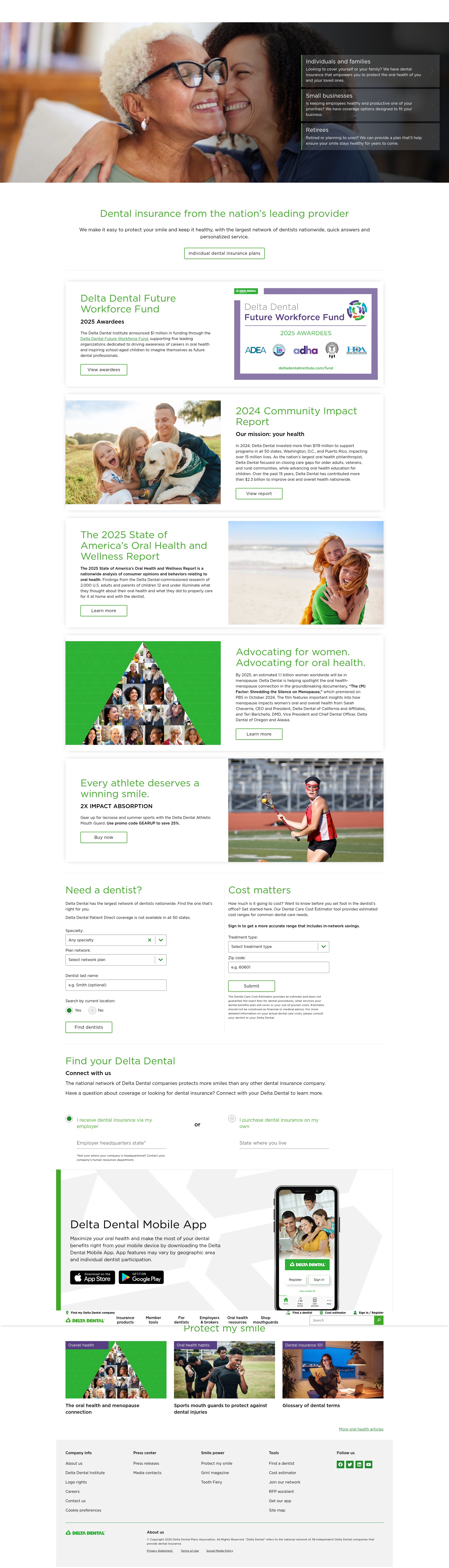 Screenshot of deltadental.com