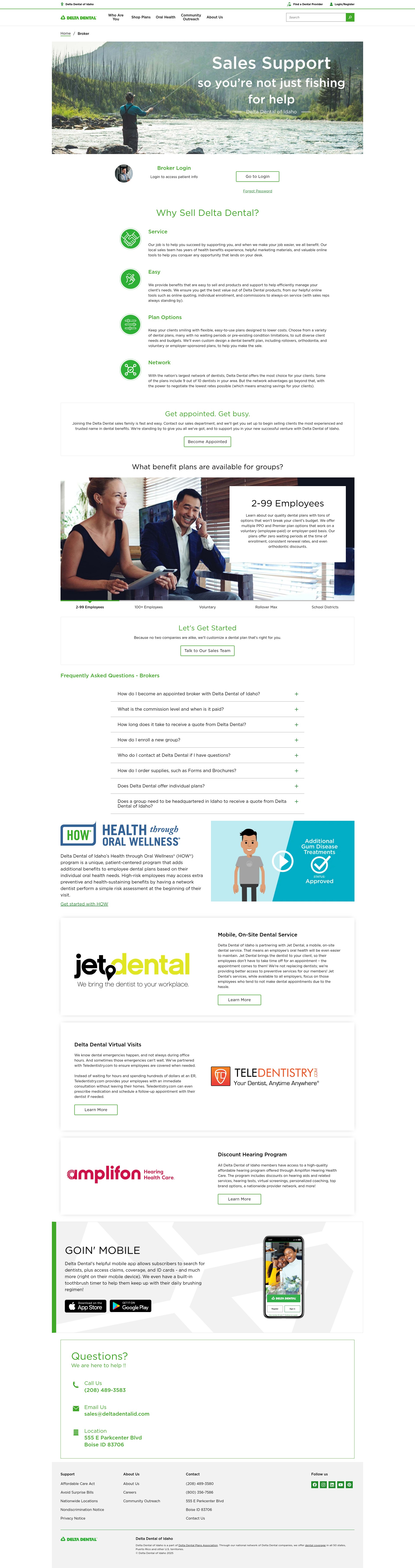 Screenshot of deltadentalid.com