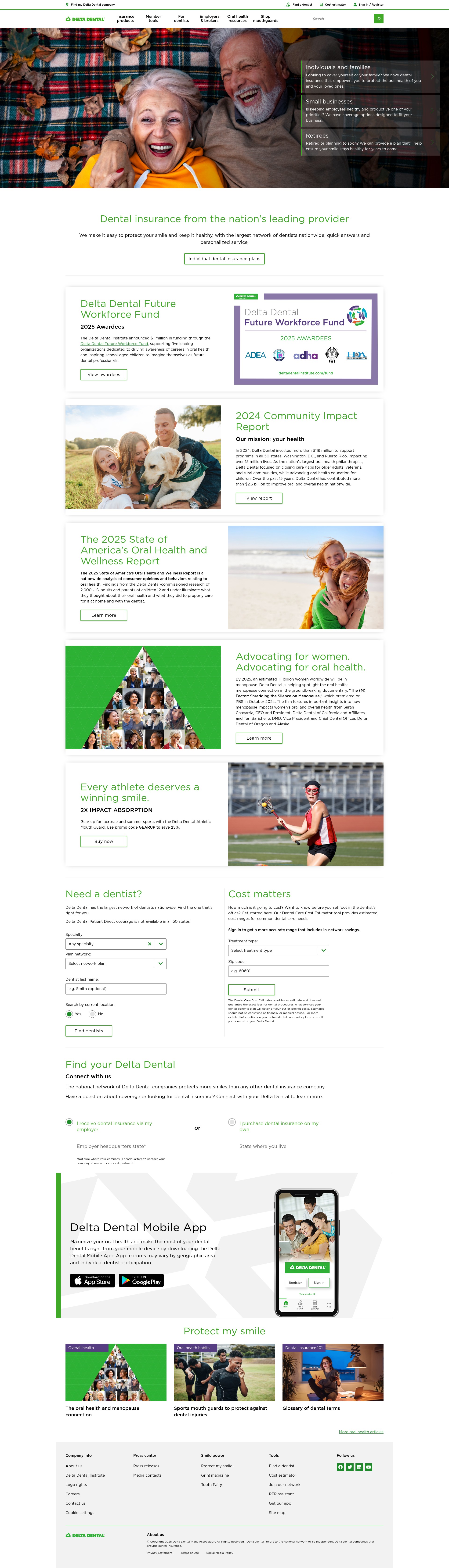 Screenshot of deltadentalmi.com