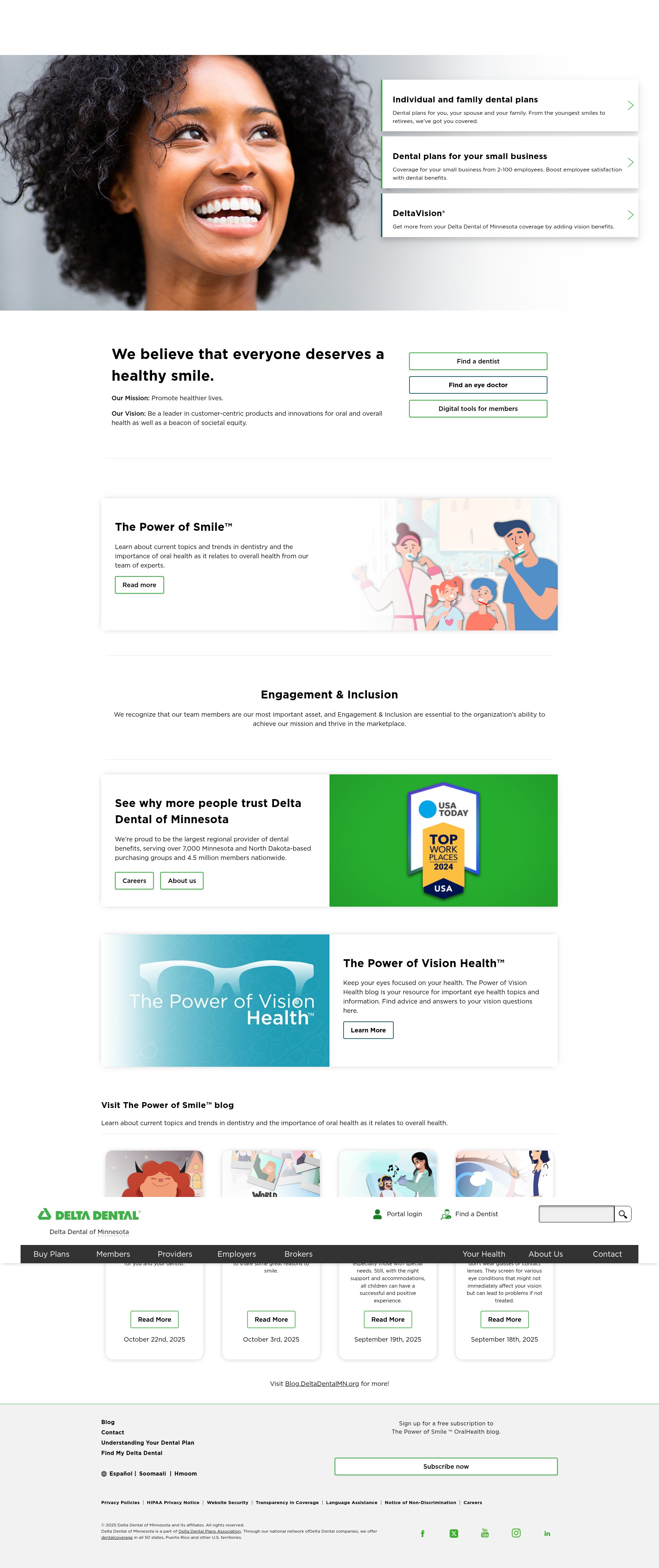 Screenshot of deltadentalmn.org