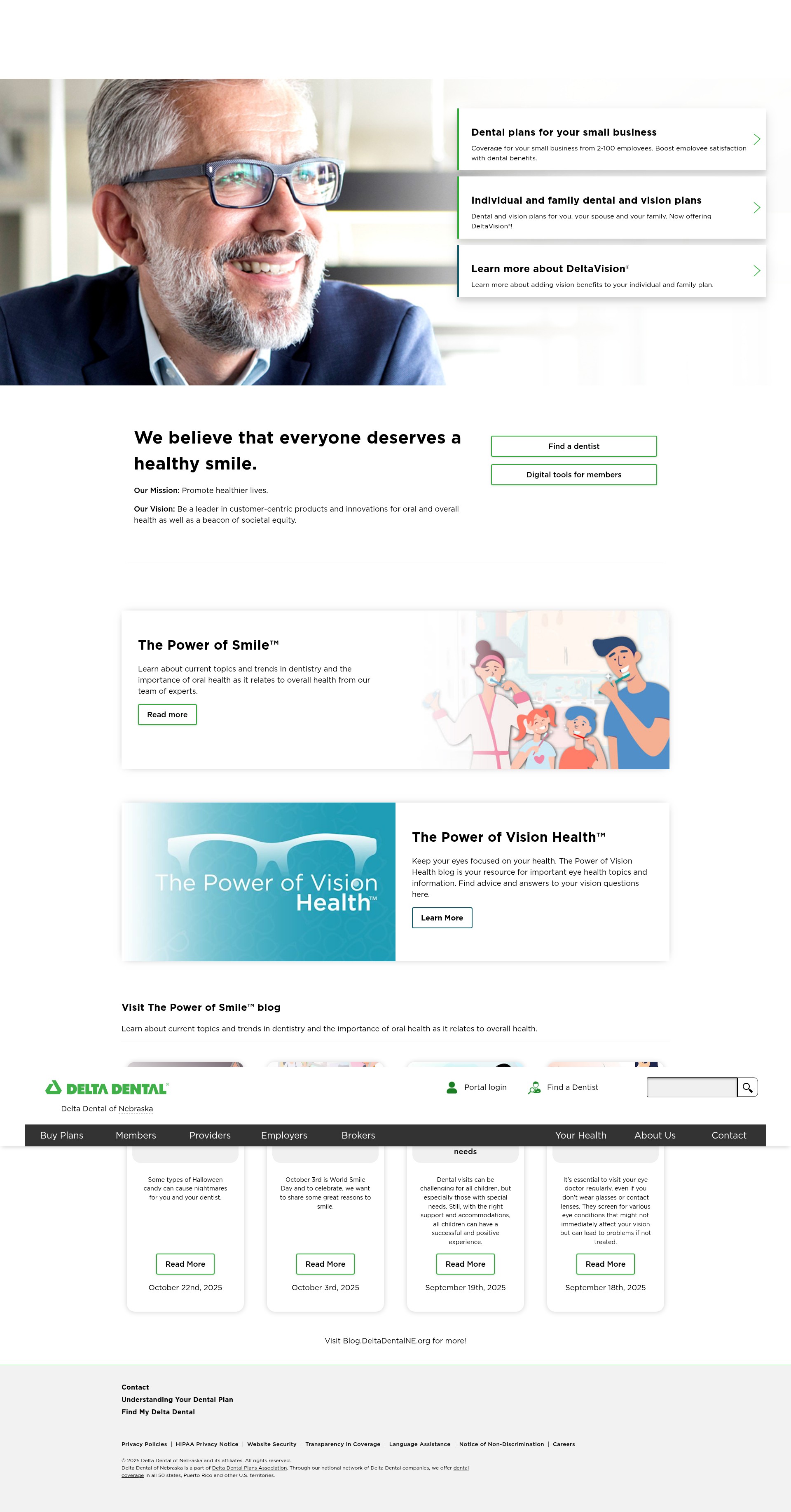 Screenshot of deltadentalne.org
