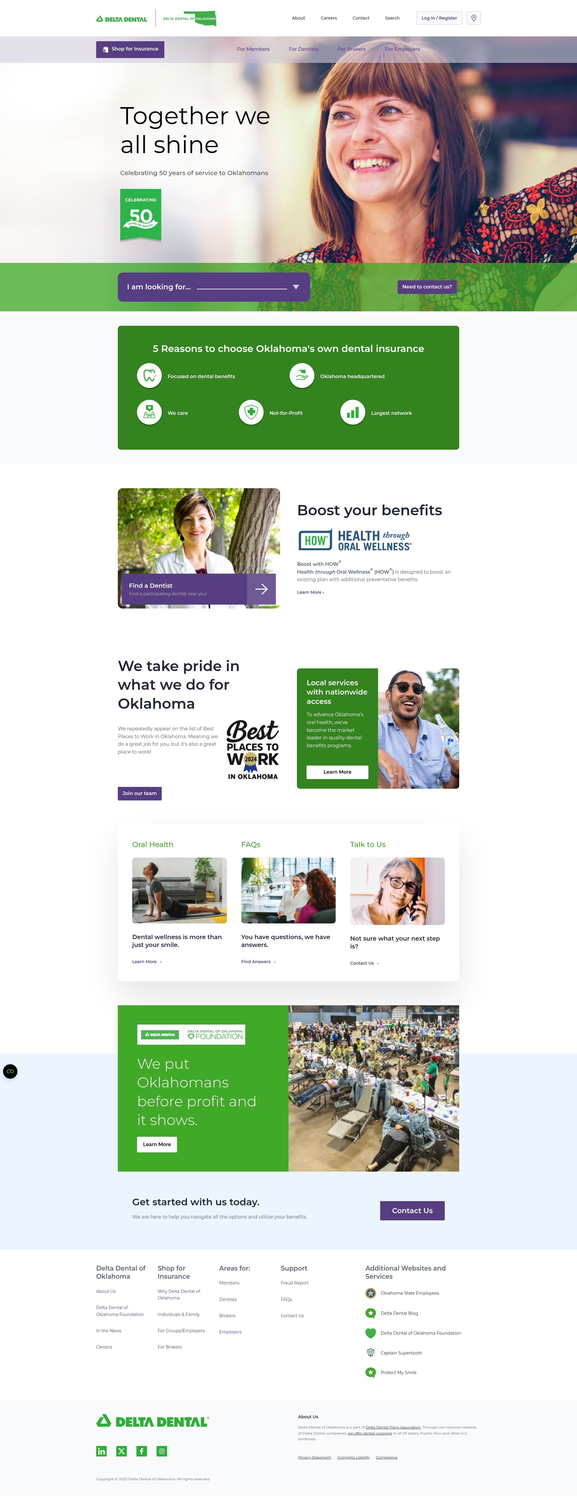 Screenshot of deltadentalok.org