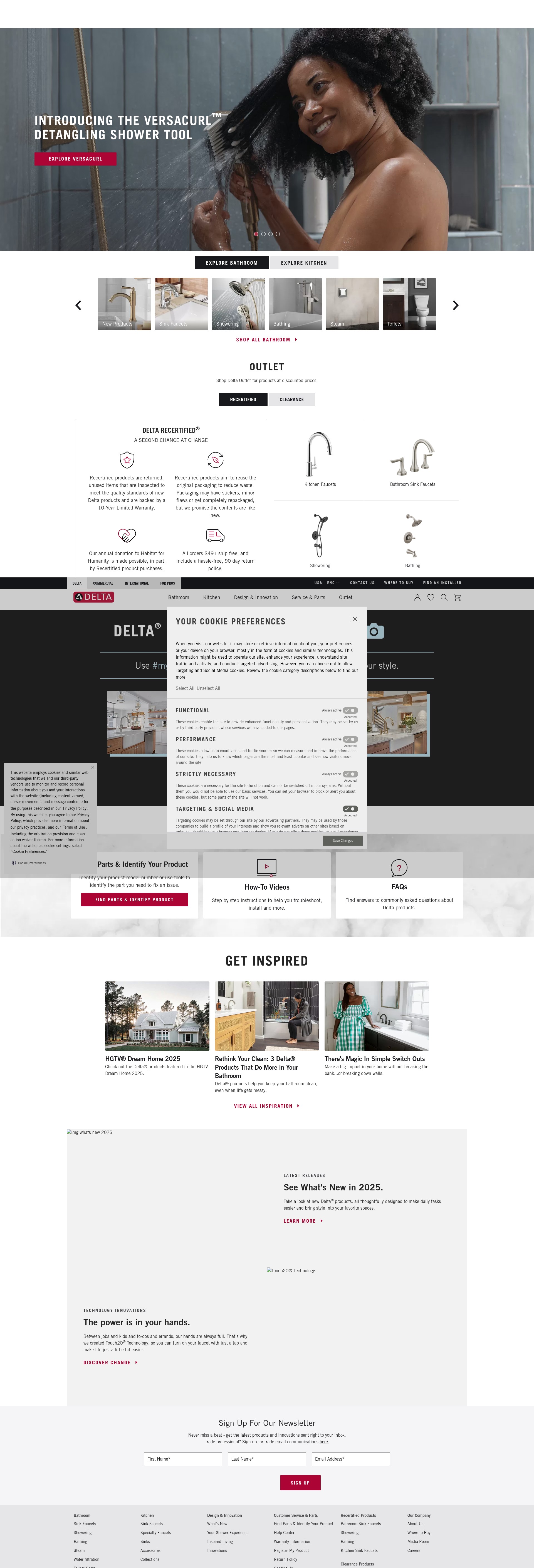 Screenshot of deltafaucet.com