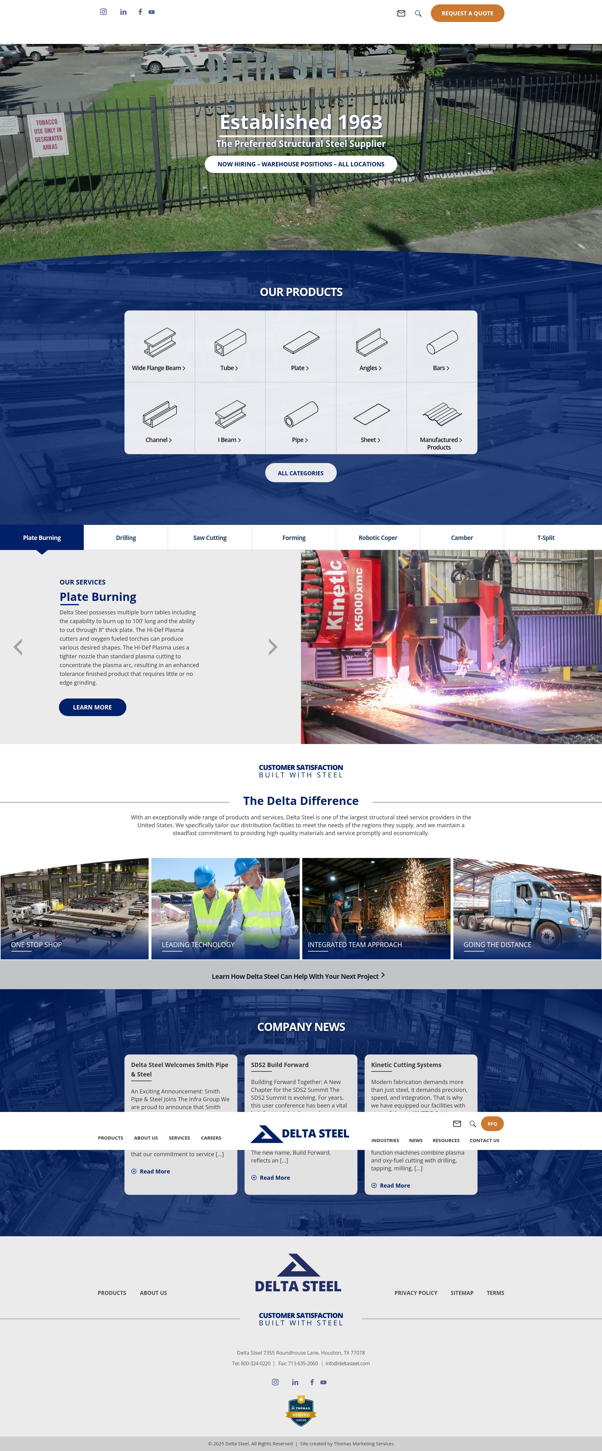 Screenshot of deltasteel.com