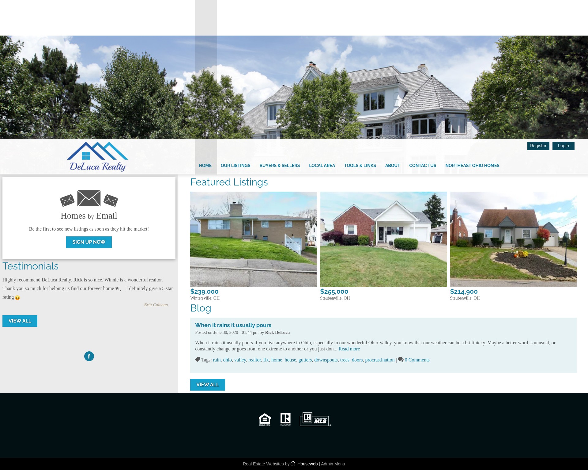 Screenshot of delucarealty.com