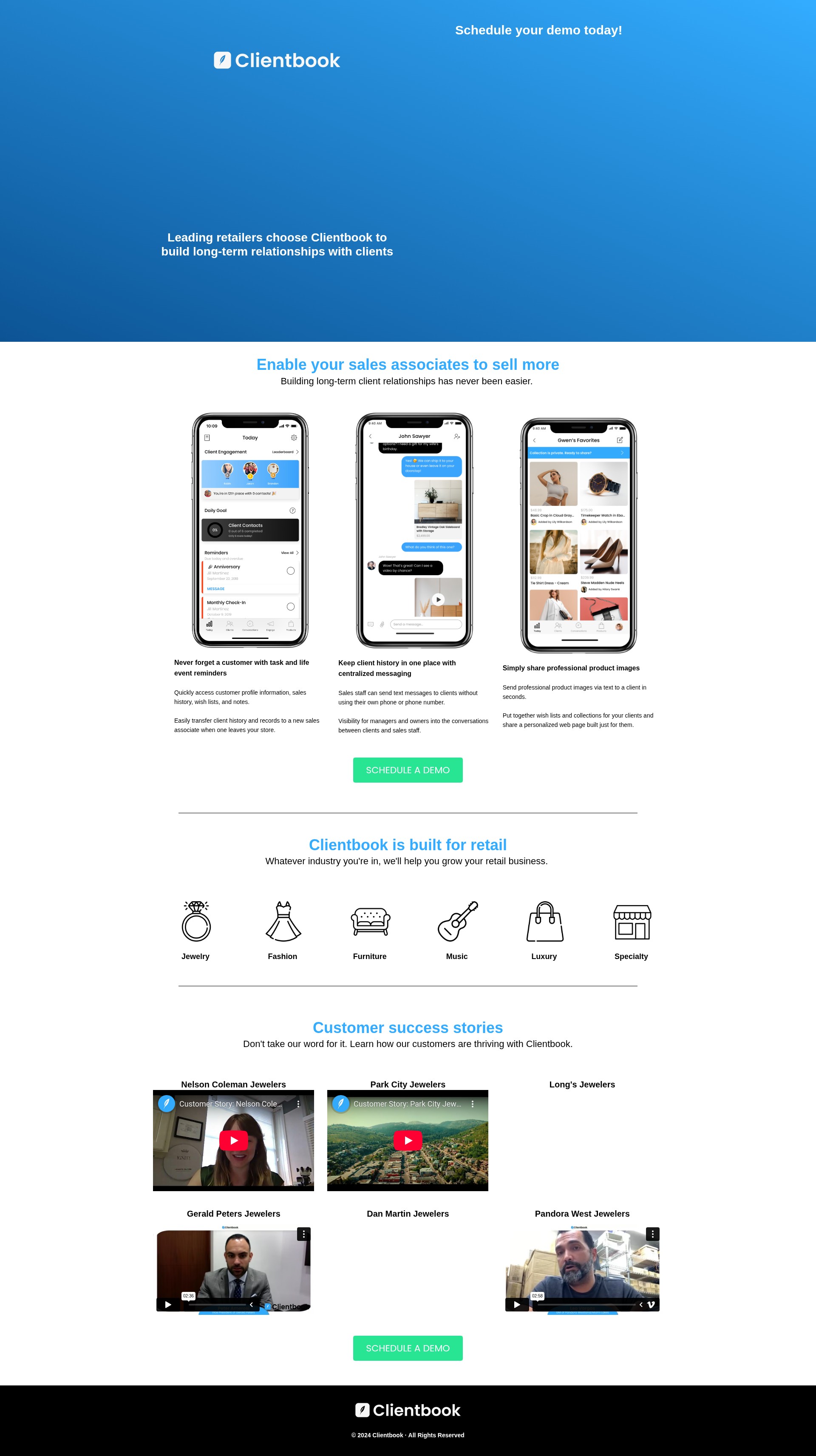 Screenshot of demo.clientbook.com