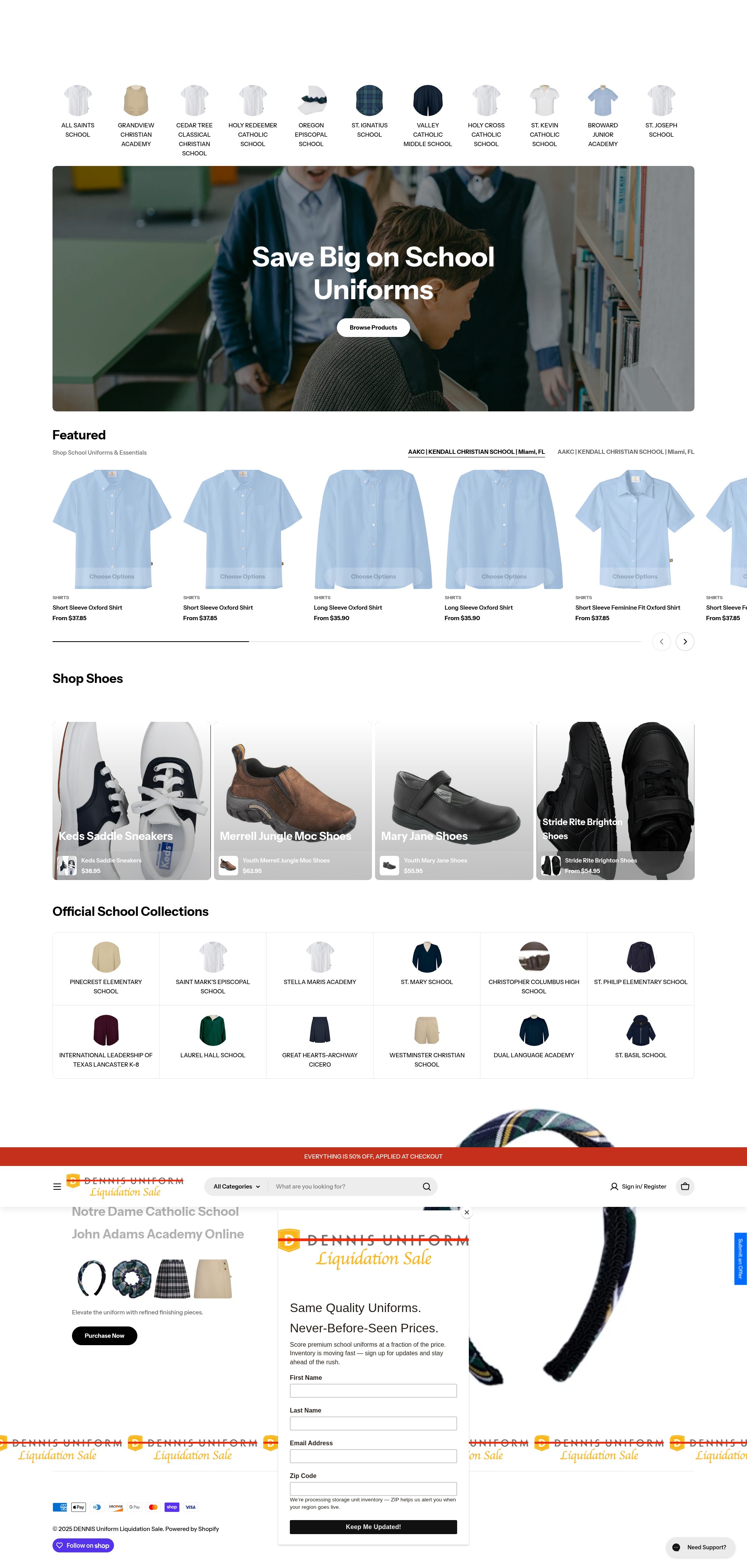 Screenshot of dennisuniform.com