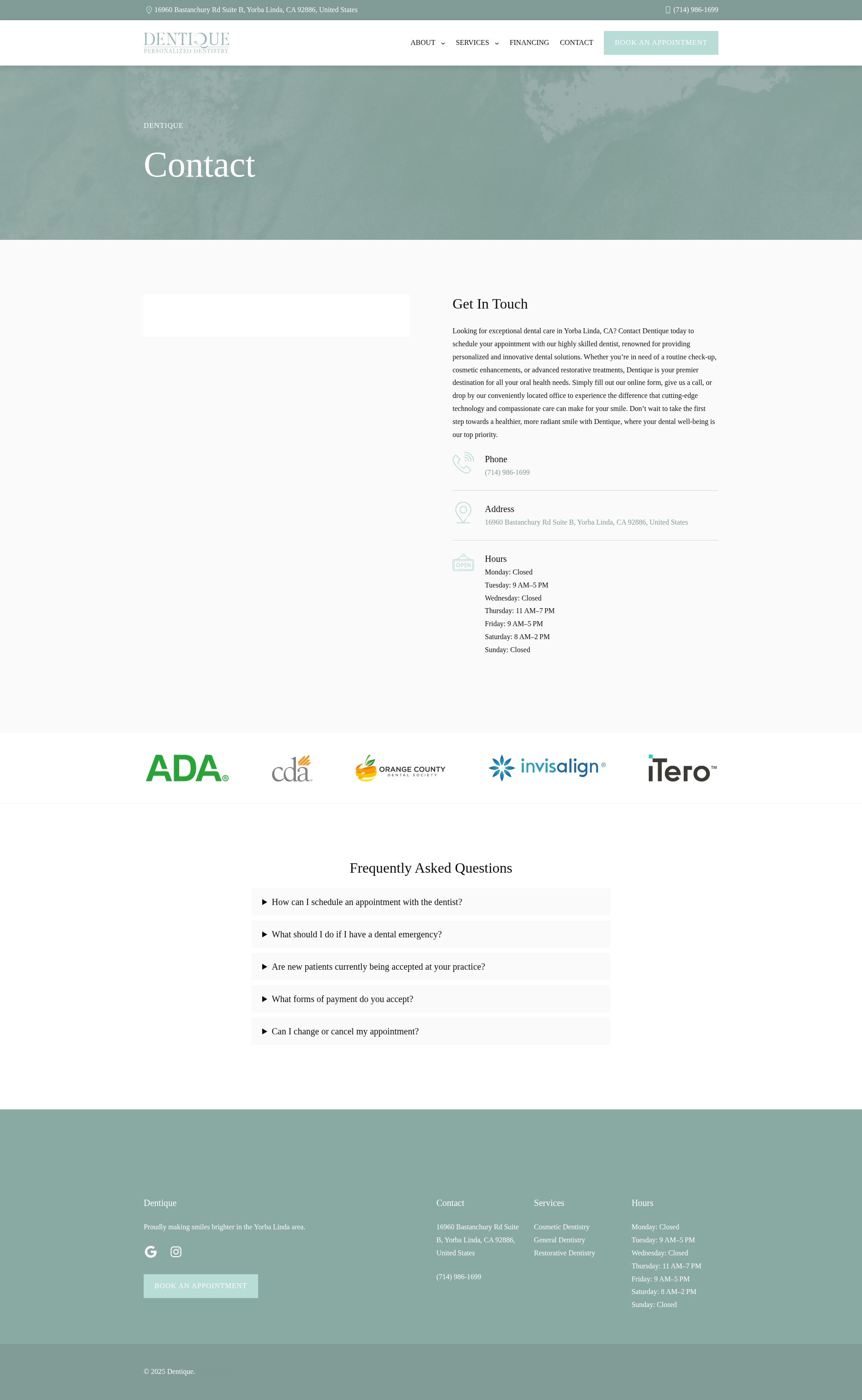 Screenshot of dentiquedentalstudio.com