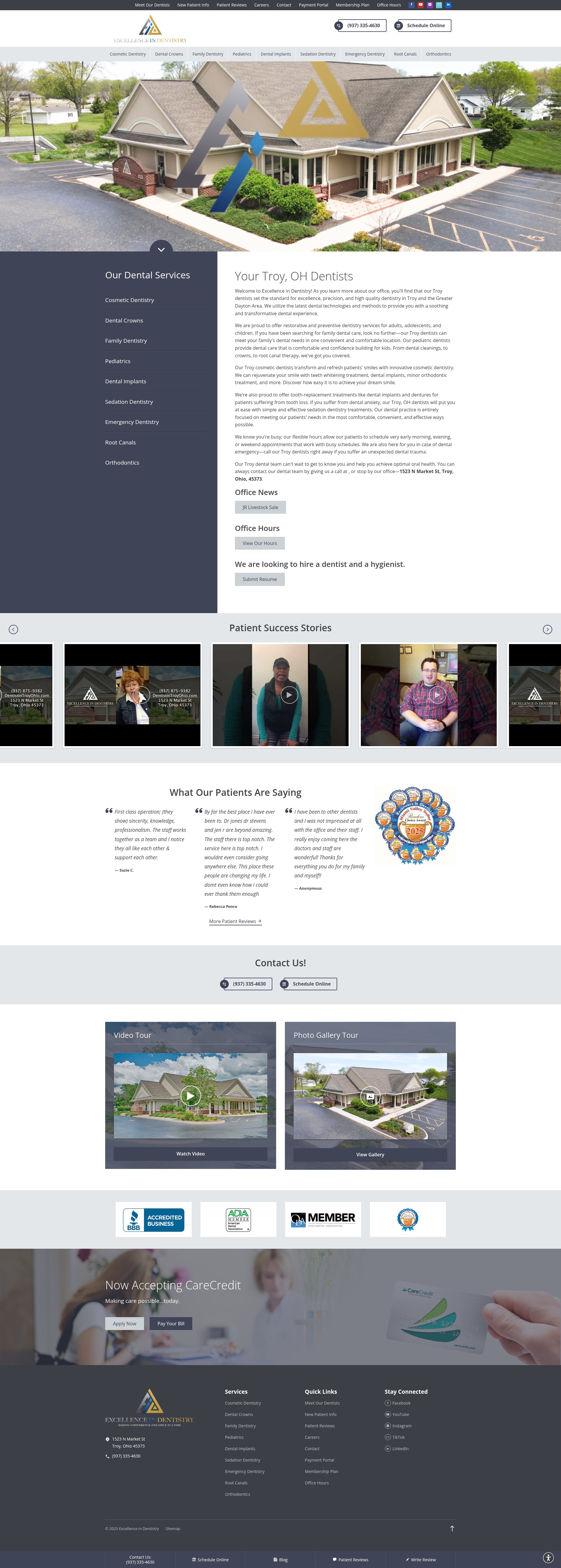 Screenshot of dentistintroyohio.com