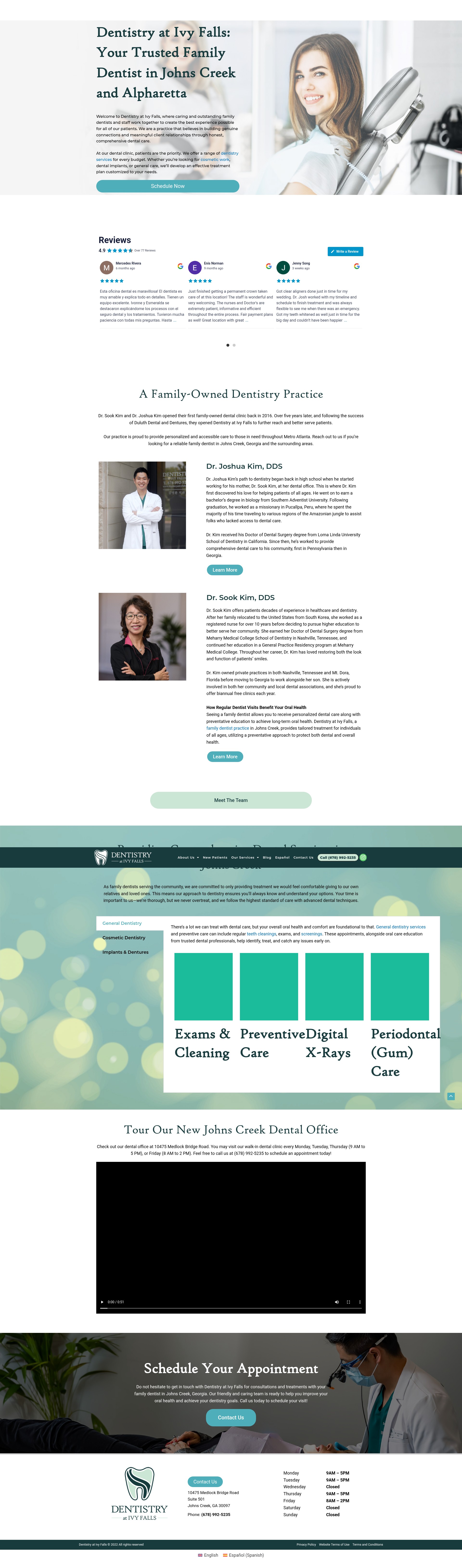 Screenshot of dentistryativyfalls.com