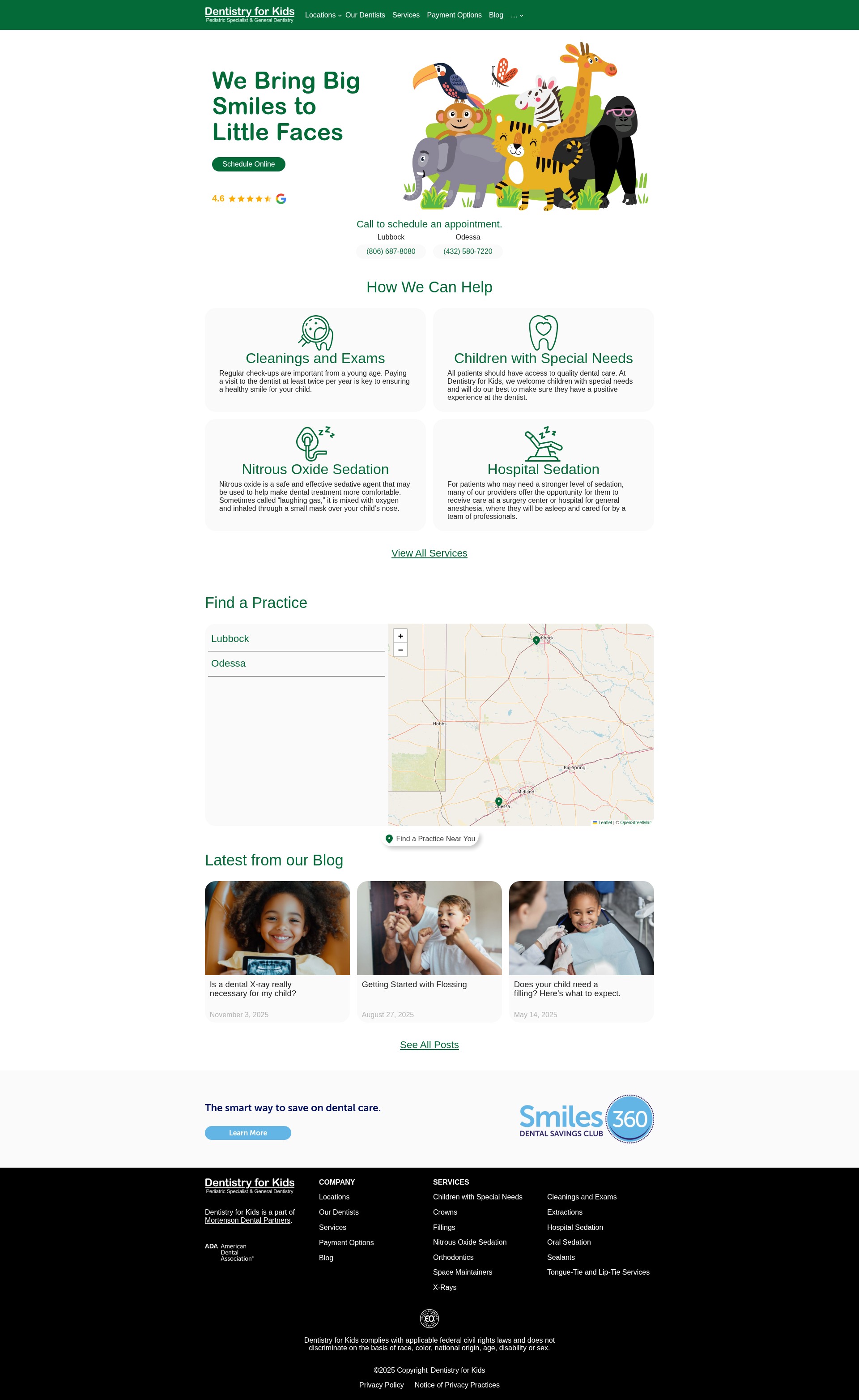 Screenshot of dentistryforkidstexas.com