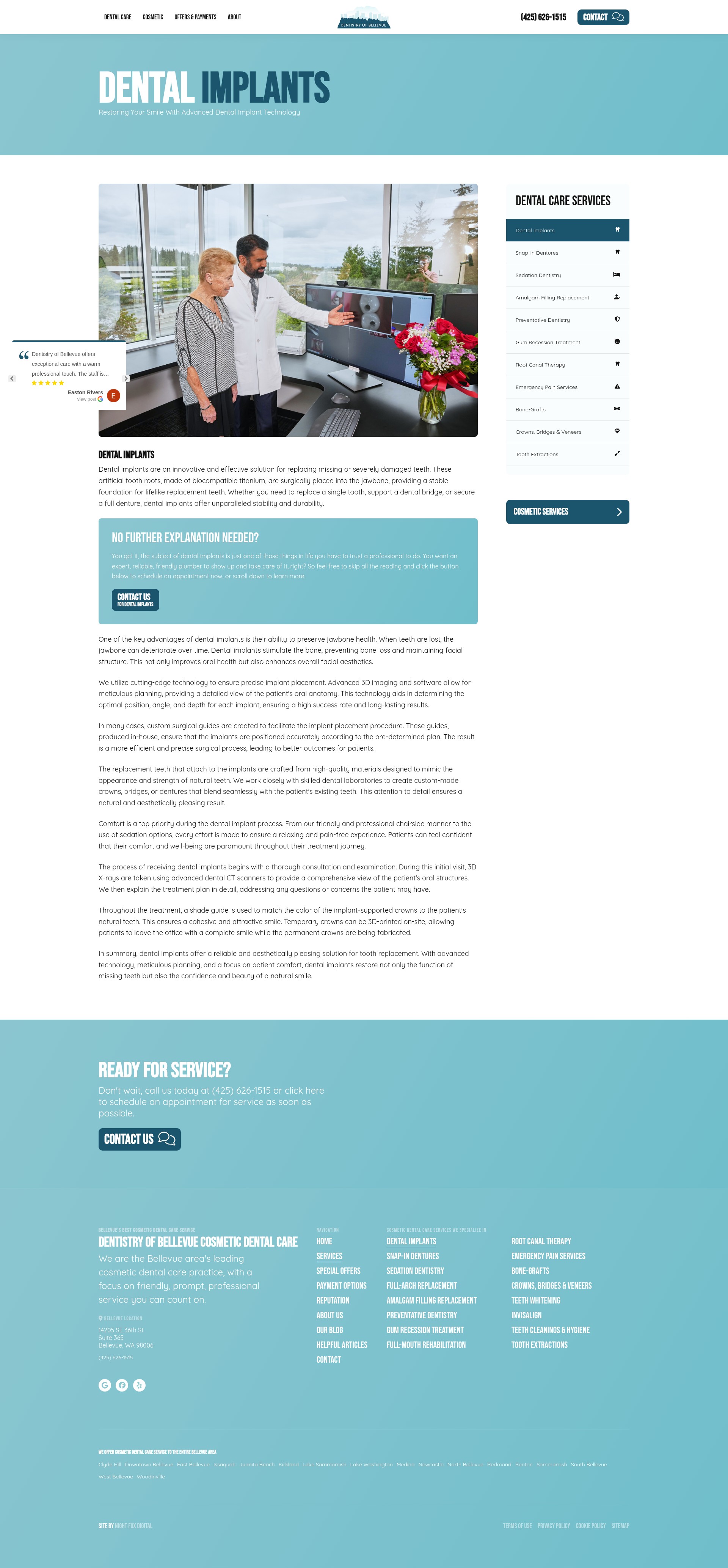 Screenshot of dentistryofbellevue.com