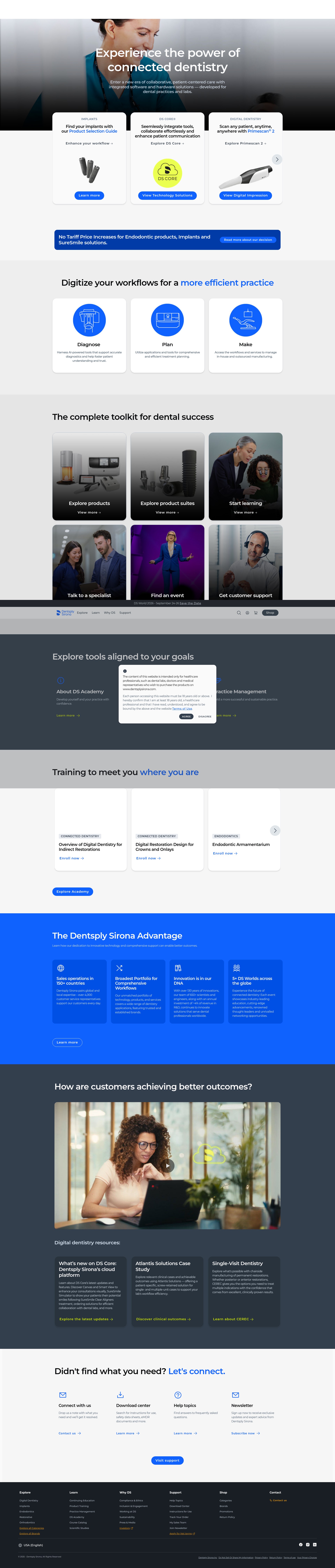 Screenshot of dentsplysirona.com