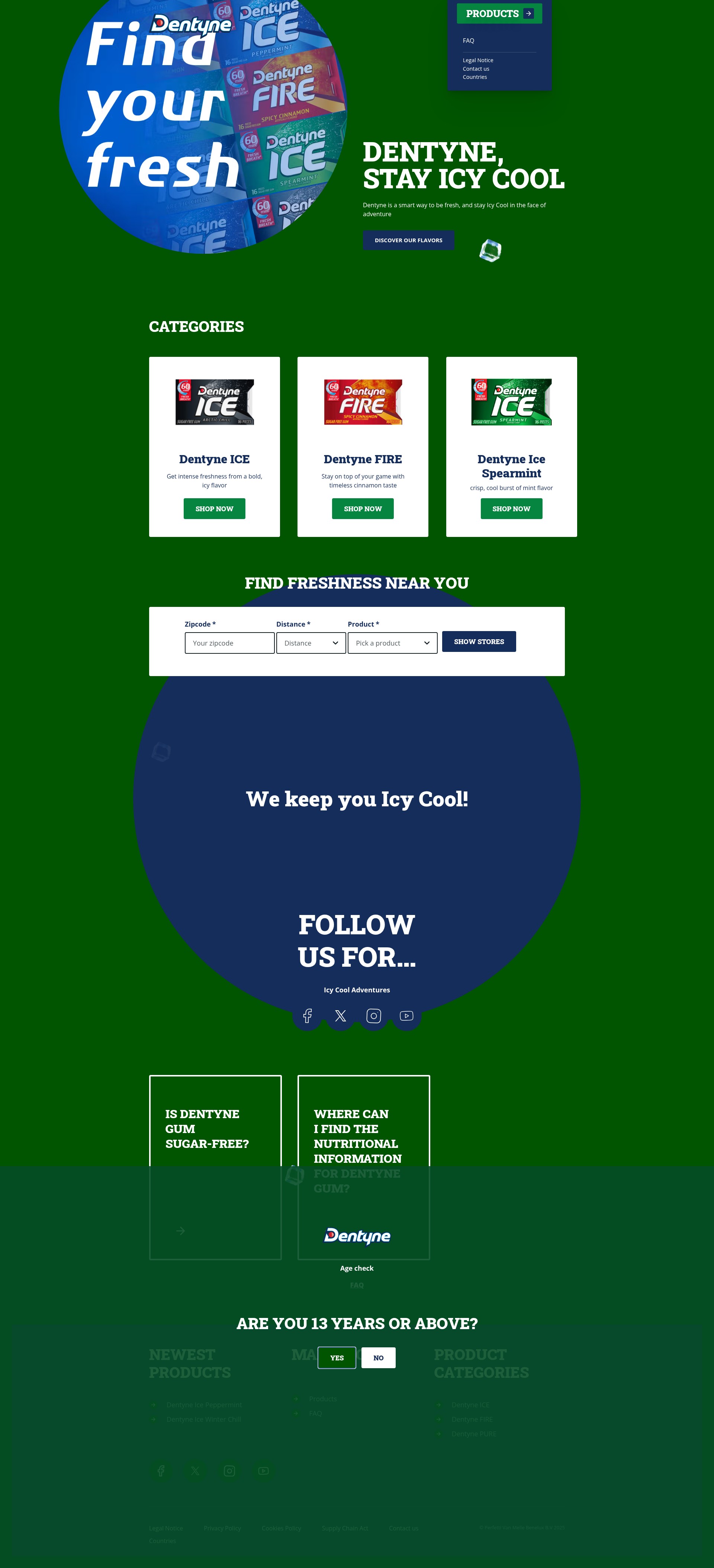 Screenshot of dentyne.com