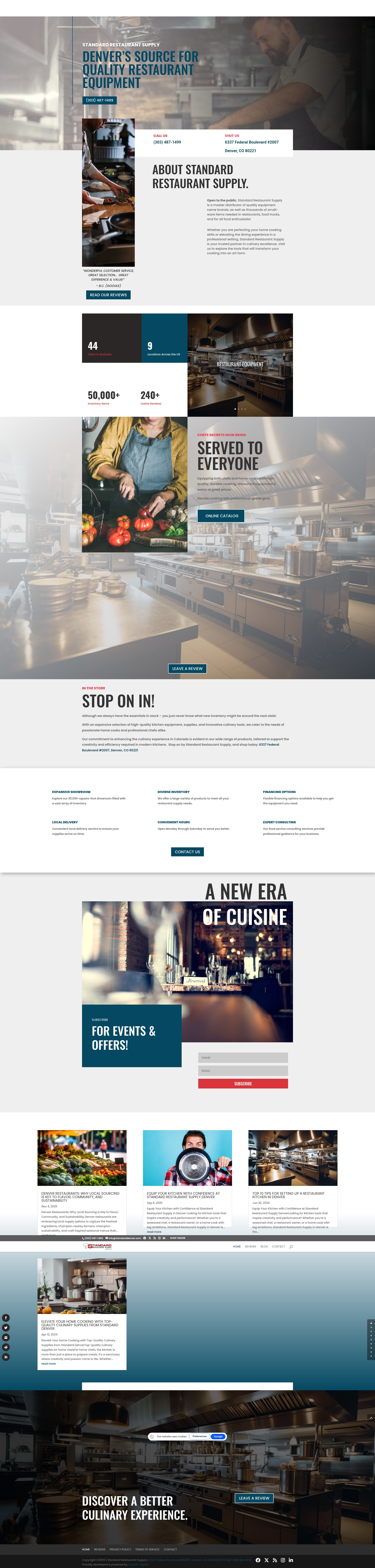 Screenshot of denver.standardrestaurant.com