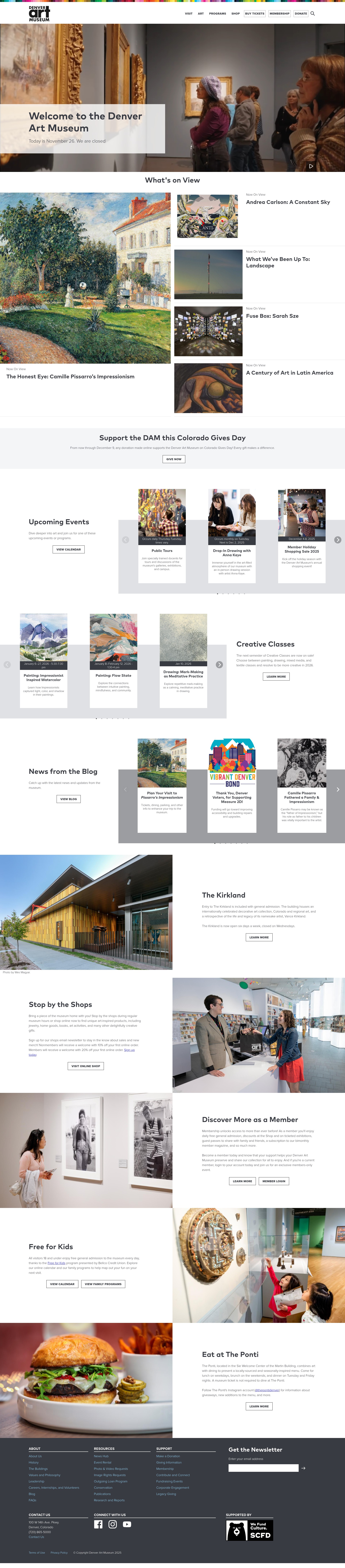 Screenshot of denverartmuseum.org