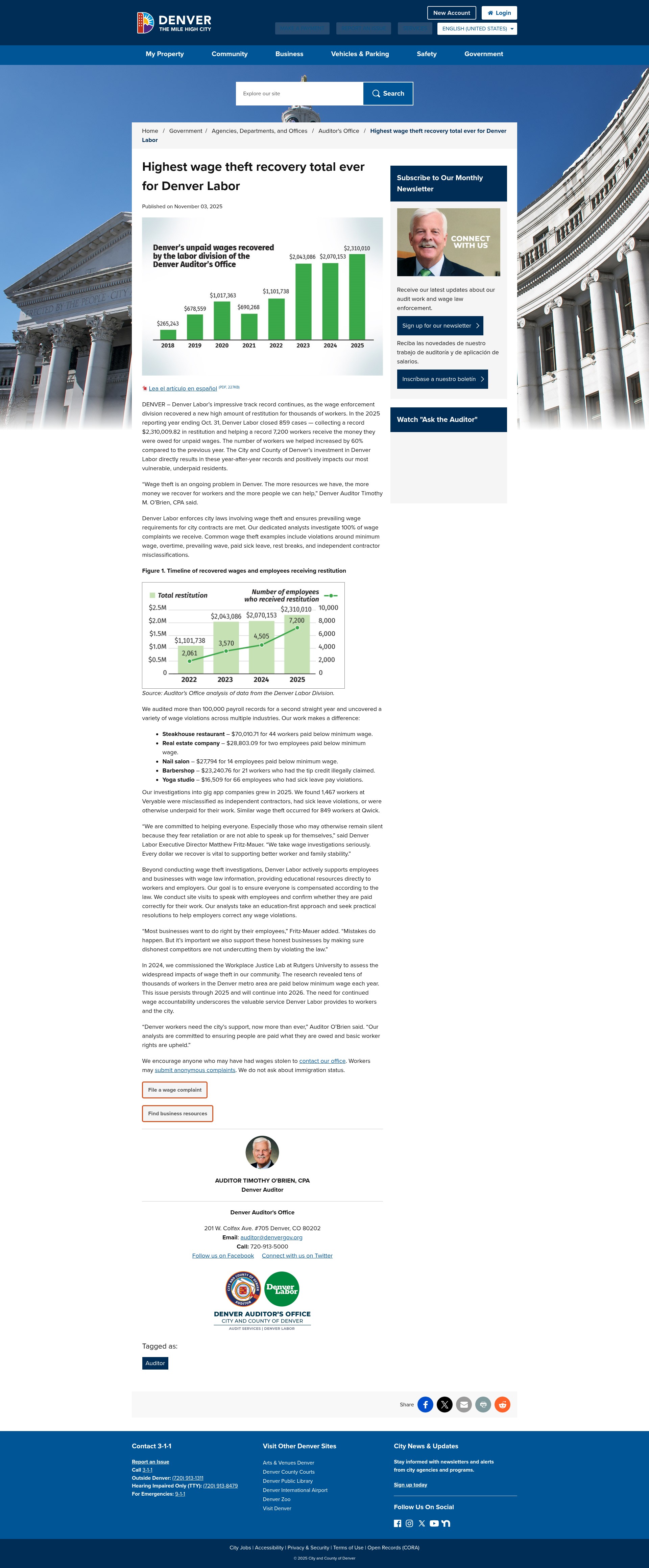 Screenshot of denvergov.org