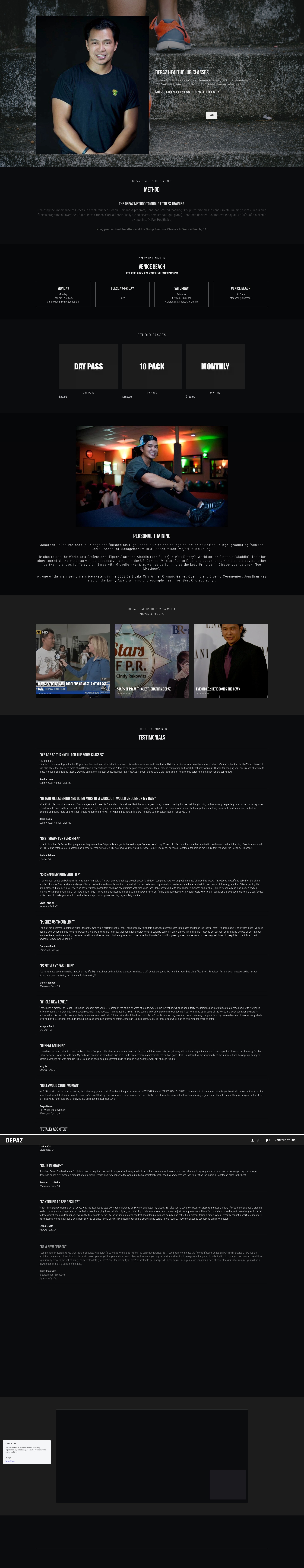 Screenshot of depazhealthclub.com