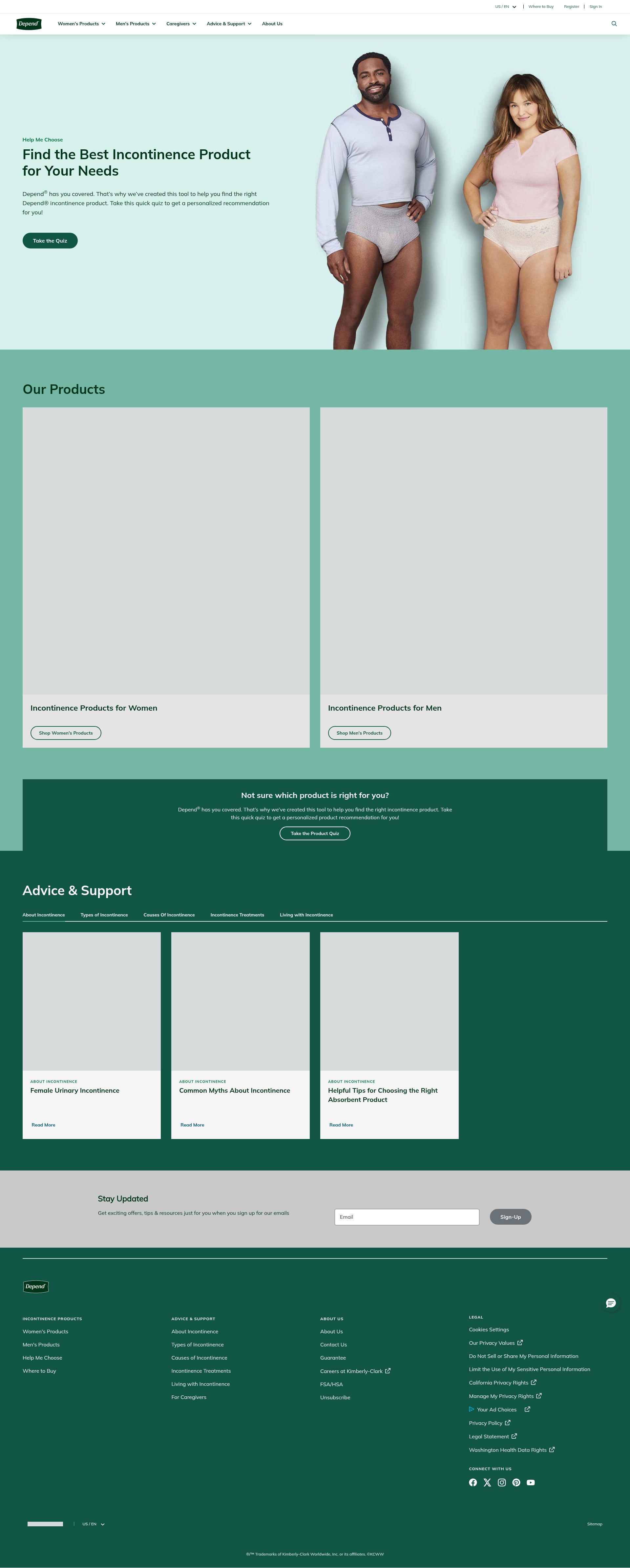 Screenshot of depend.com